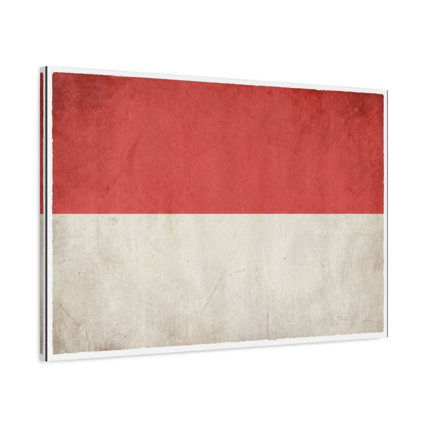 Indonesia Flag Canvas Wall Art - Vintage Red And White Banner Print, Minimalist Patriotic Decor - Matte Cotton Artwork - Living Room Wall Decor, Office Art, Dorm Accent - Bedroom Home Decoration
