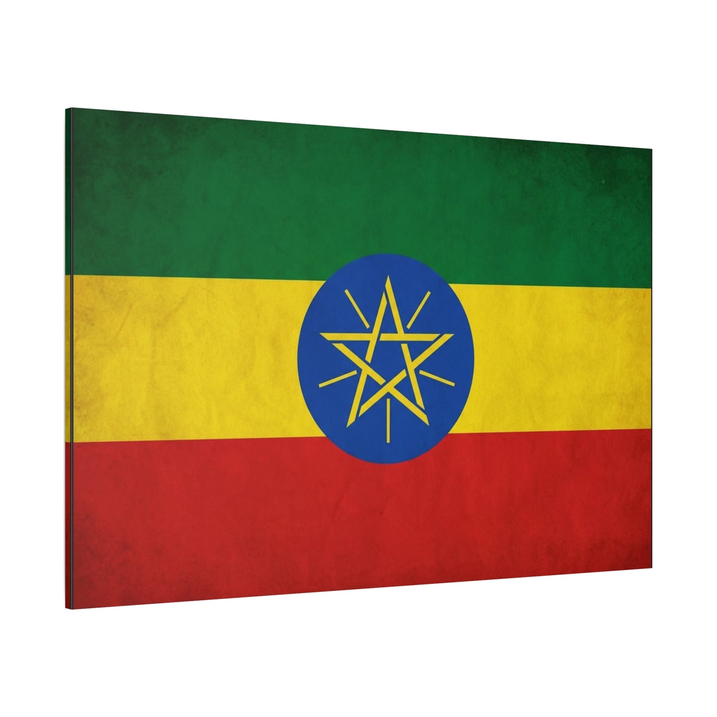 Ethiopian Flag Canvas Wall Art - Ethiopia Pride Decor, Vintage National Banner Print - Matte Cotton Artwork - Cultural Heritage Style For Living Room, Office, Dorm Display - Living Room Wall Decor