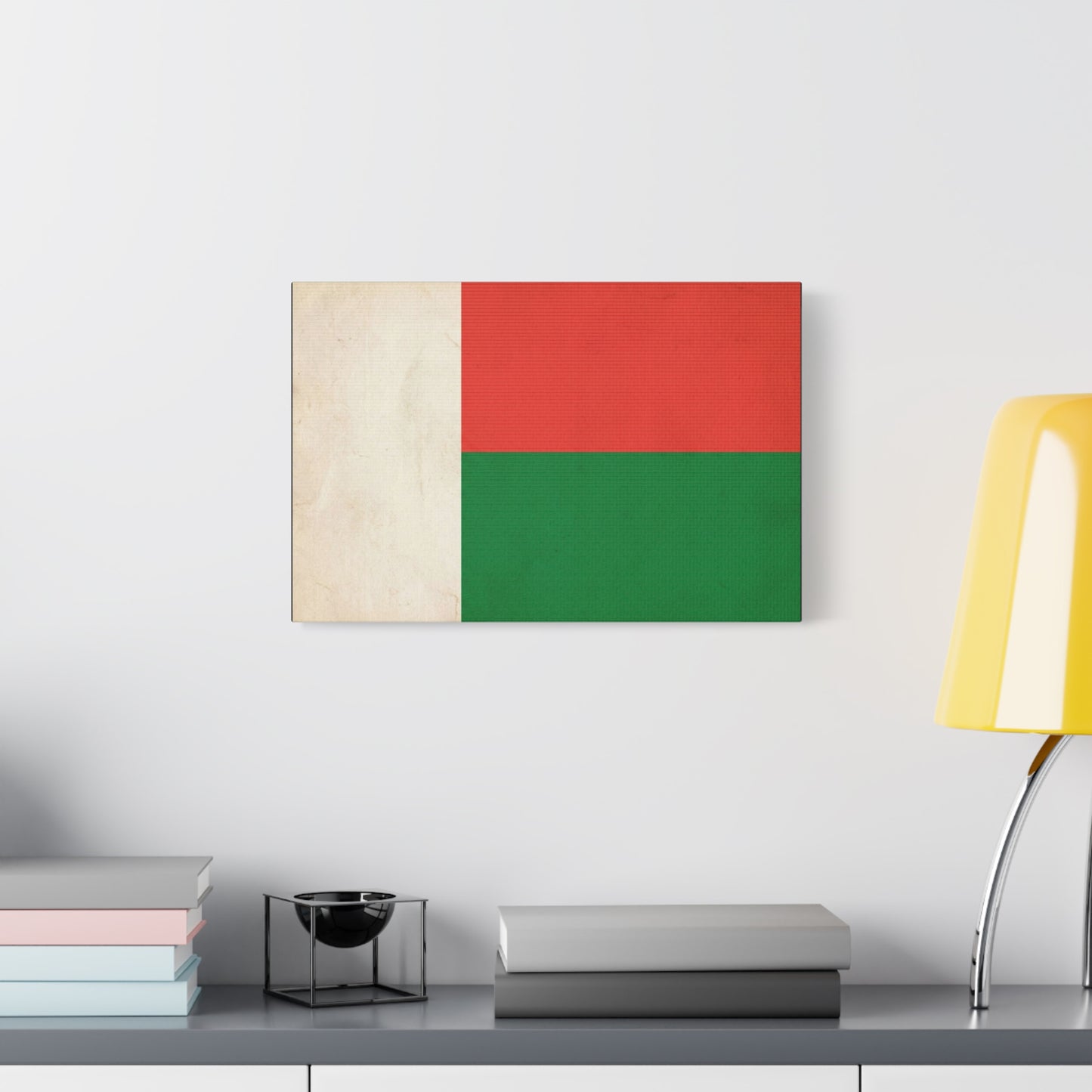 Madagascar Flag Canvas Wall Art - Vintage National Banner Print, Patriotic Tricolor Decor - Matte Cotton Canvas - Living Room Wall Decor, Office Art, Dorm Accent For Heritage Spaces - Ready to Hang