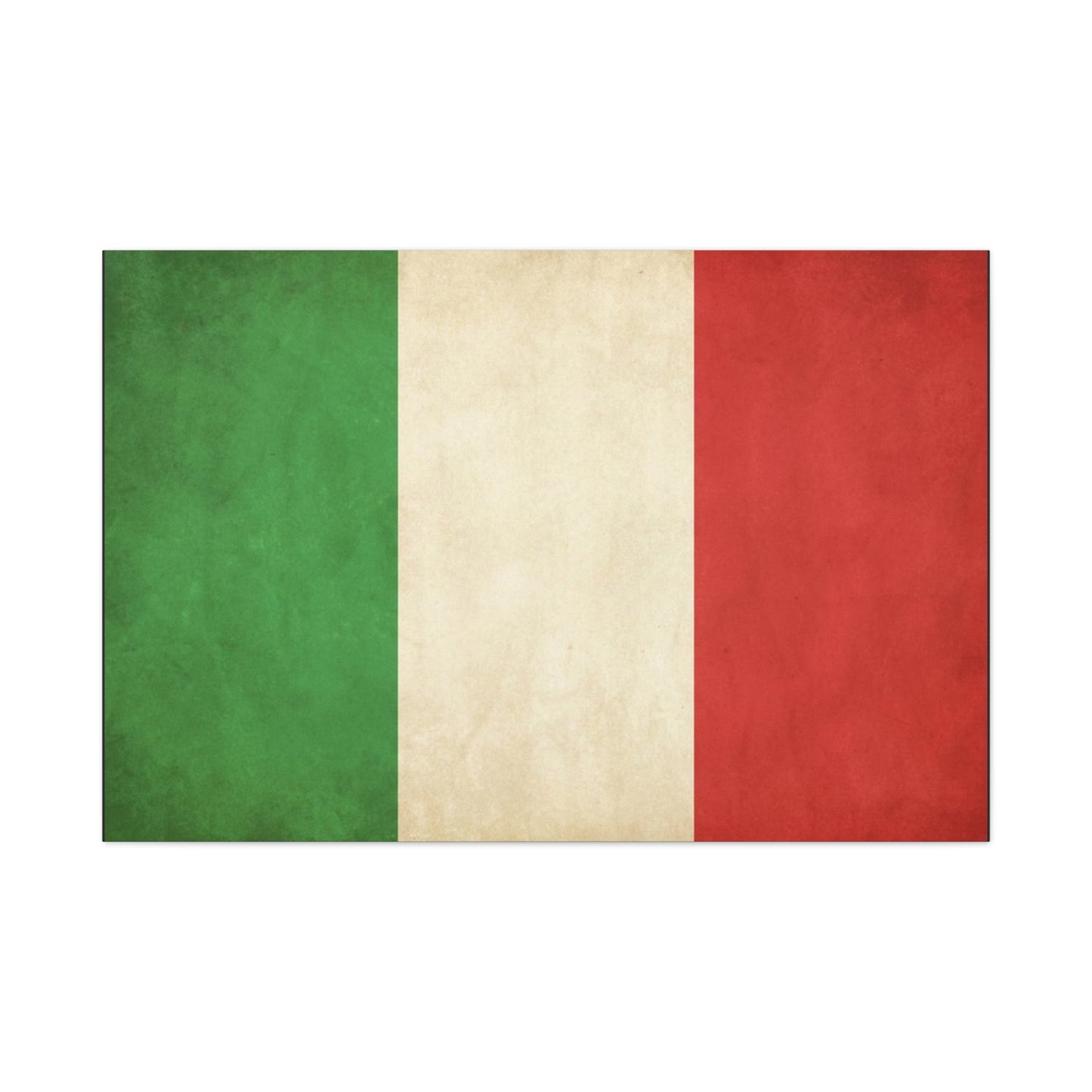 Italian Flag Canvas Wall Art - Vintage Tricolor National Prints, Rustic Textured Artwork - Matte Cotton Decor - Living Room Wall Decor, Office Art, Dorm Accent For Heritage Lovers - Ready to Hang