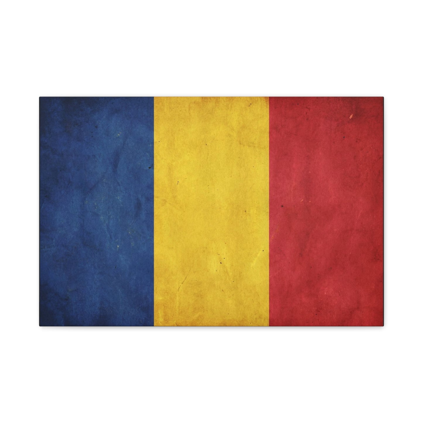 Romania Flag Canvas Wall Art - Vintage Tricolor Country Print, Rustic Patriotic Decor - Textured Cotton Canvas - Living Room Home Decoration, Office Accent - Living Room Wall Decor - Ready to Hang