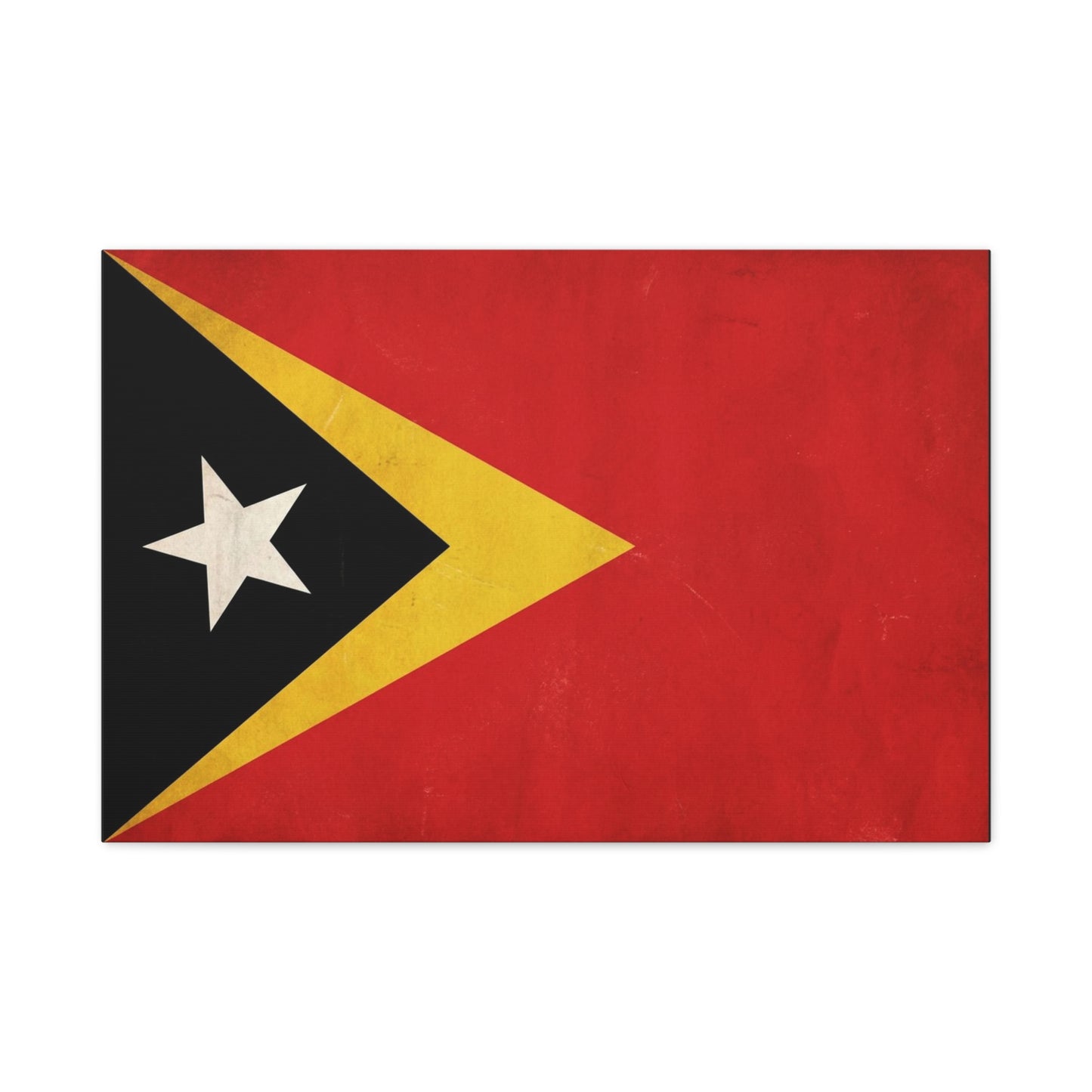 Timor-Leste Flag Canvas Wall Art - East Timor National Pride Decor, Vintage Red Black Yellow Banner Print - Patriotic Traditional Style - Living Room Wall Decor - Bedroom Home Decoration