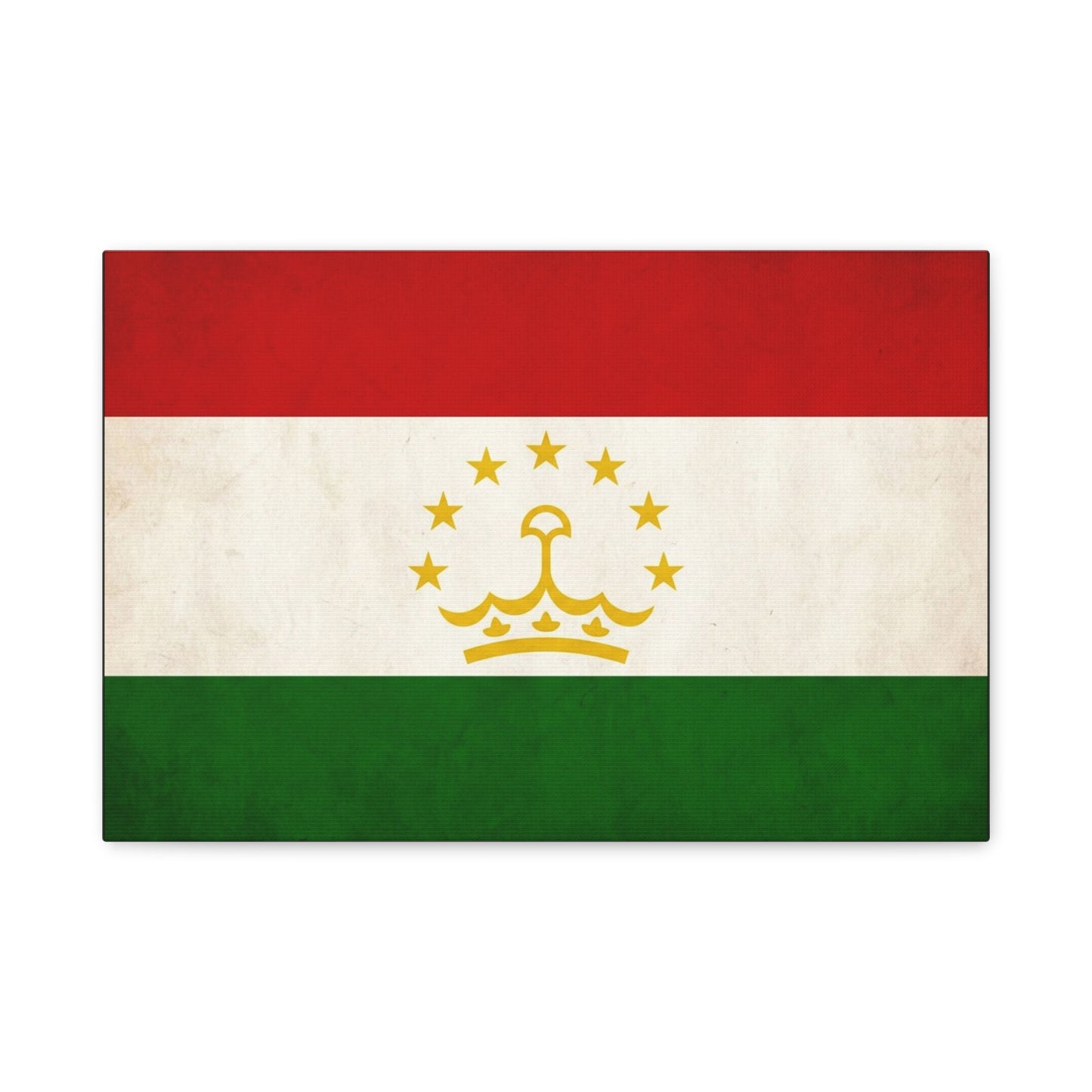 Tajikistan Flag Canvas Wall Art - Vintage Country Flag Print, Red White Green Banner With Crown And Stars - Patriotic Decor - Living Room Wall Decor, Bedroom Home Decoration - Bedroom Home Decoration