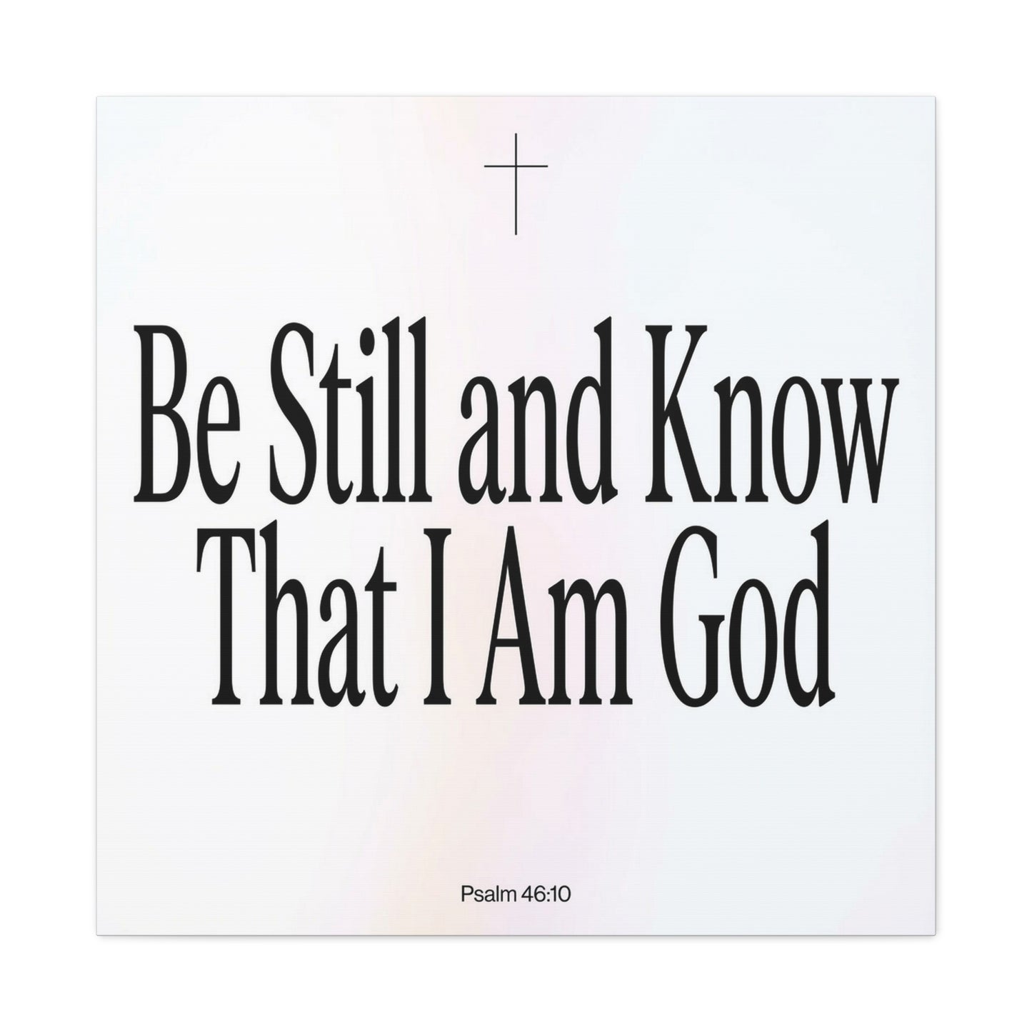 "Be Still And Know That I Am God" Canvas Wall Art - Psalm 46:10 Christian Bible Verse Scripture Print - Minimalist Black White Cross Decor - Bedroom Living Room Home Office Wall Hanging