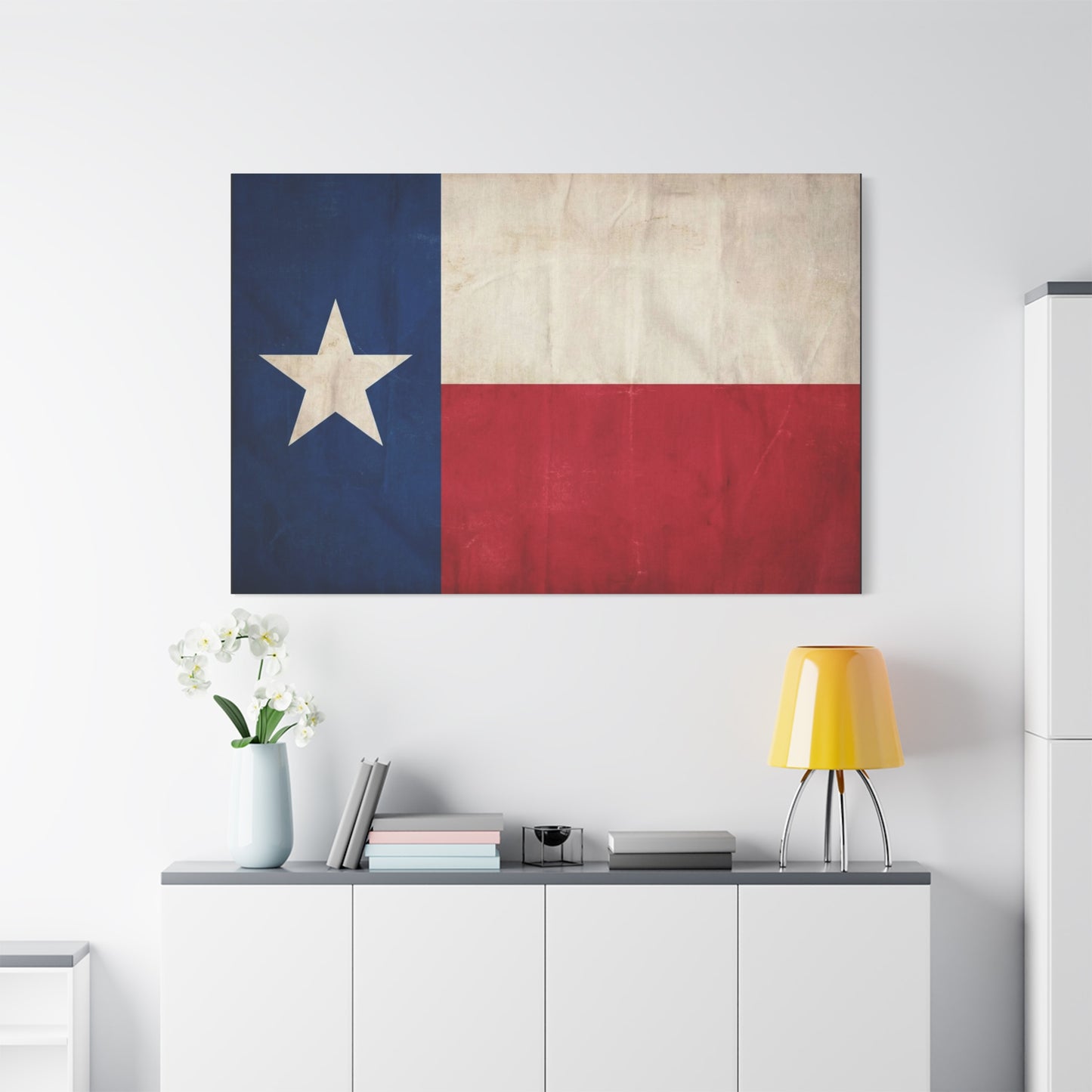 Texas Flag Canvas Wall Art - Vintage Lone Star State Print, Rustic Patriotic Decor - Matte Cotton Artwork - Living Room Wall Decor, Office Accent - Bedroom Home Decoration - Bedroom Home Decoration