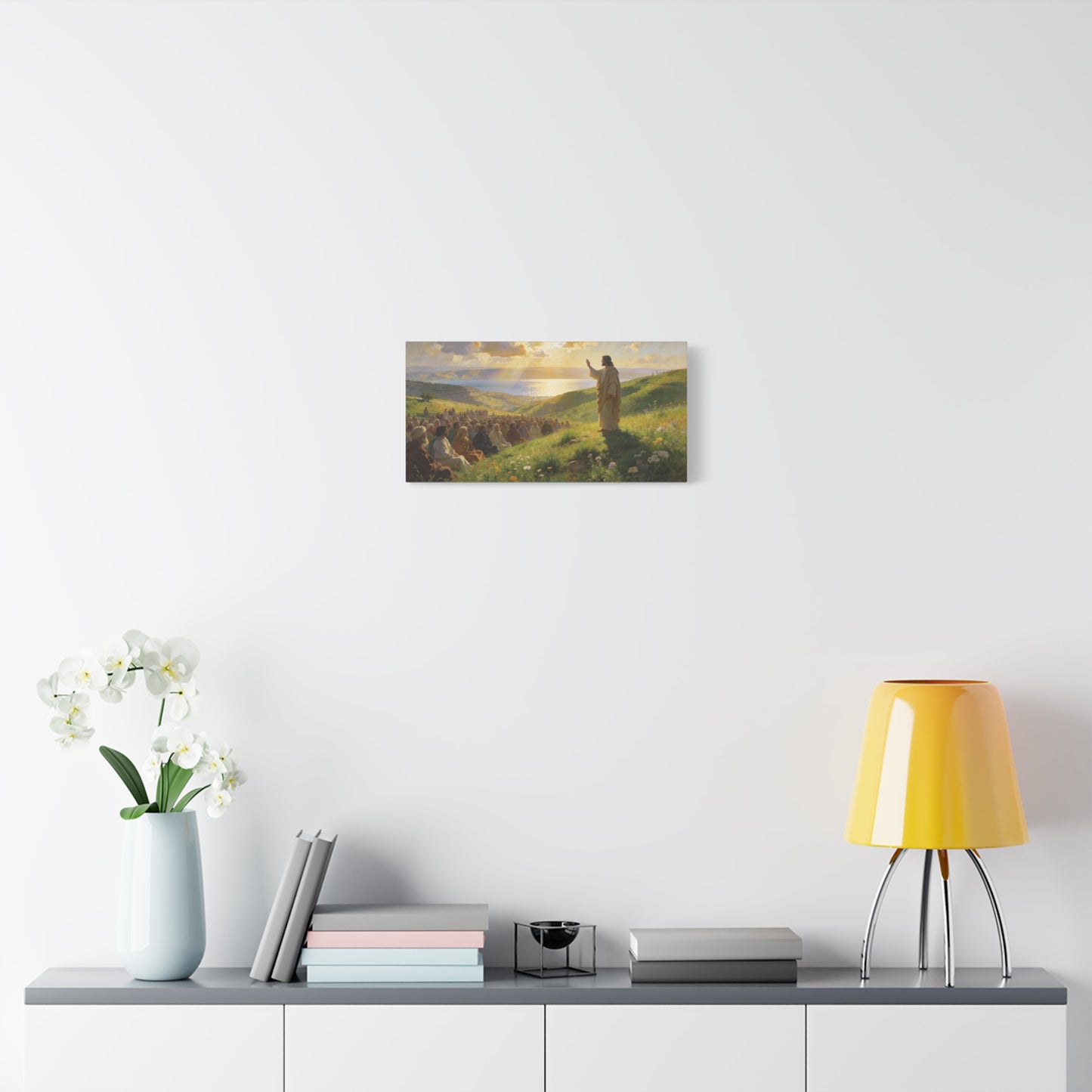 Jesus Christ Sermon On The Mount Canvas Wall Art - Religious Landscape Painting, Christian Home Decor, Matte Finish Canvas Print, Living Room Wall Decor, Bedroom Decoration - Bedroom Home Decoration