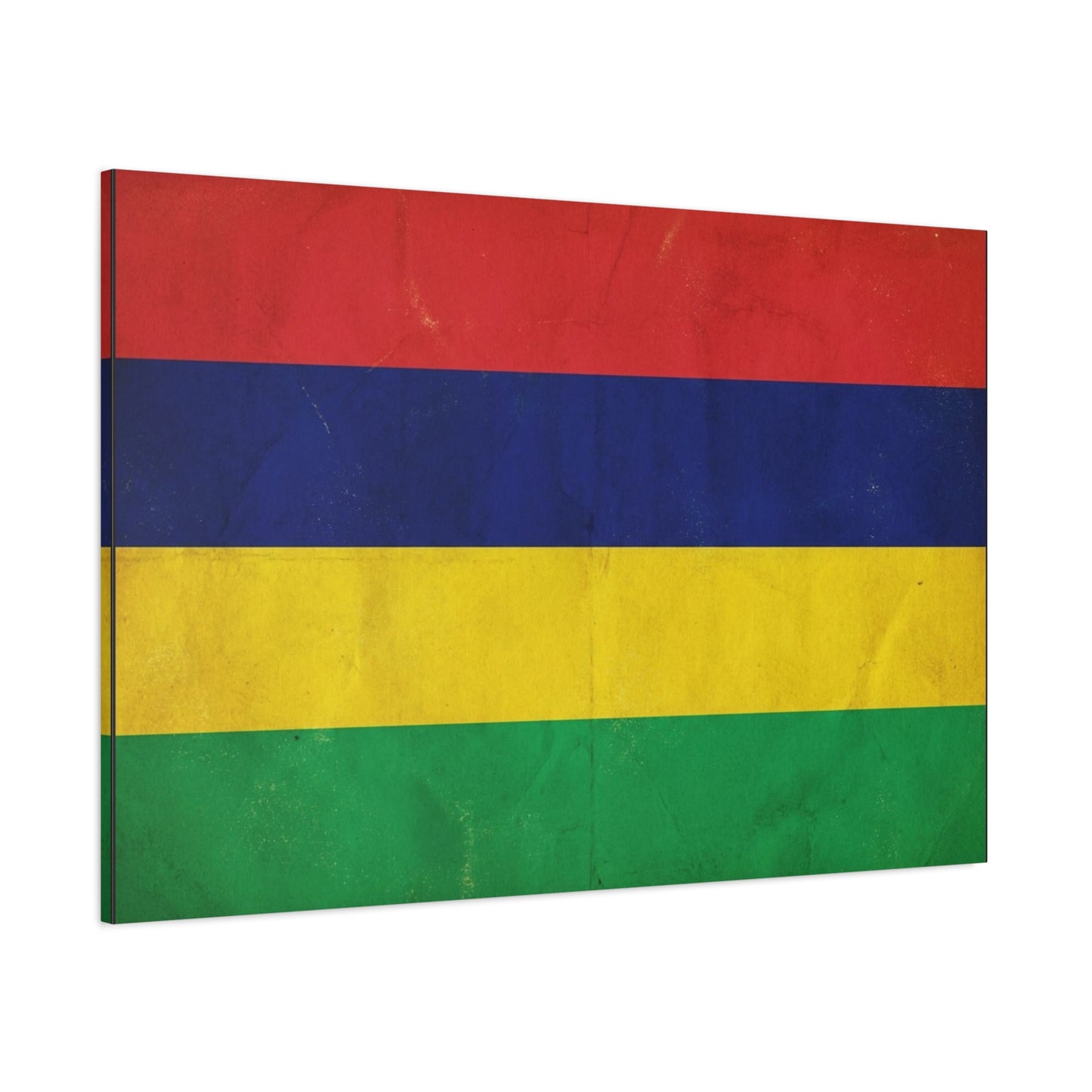 Mauritius Flag Canvas Wall Art - Vintage Country Pride Decor, Colorful Tricolor Banner Print - Traditional Style, Living Room Wall Decor, Bedroom Home Decoration - Ready to Hang - Ready to Hang