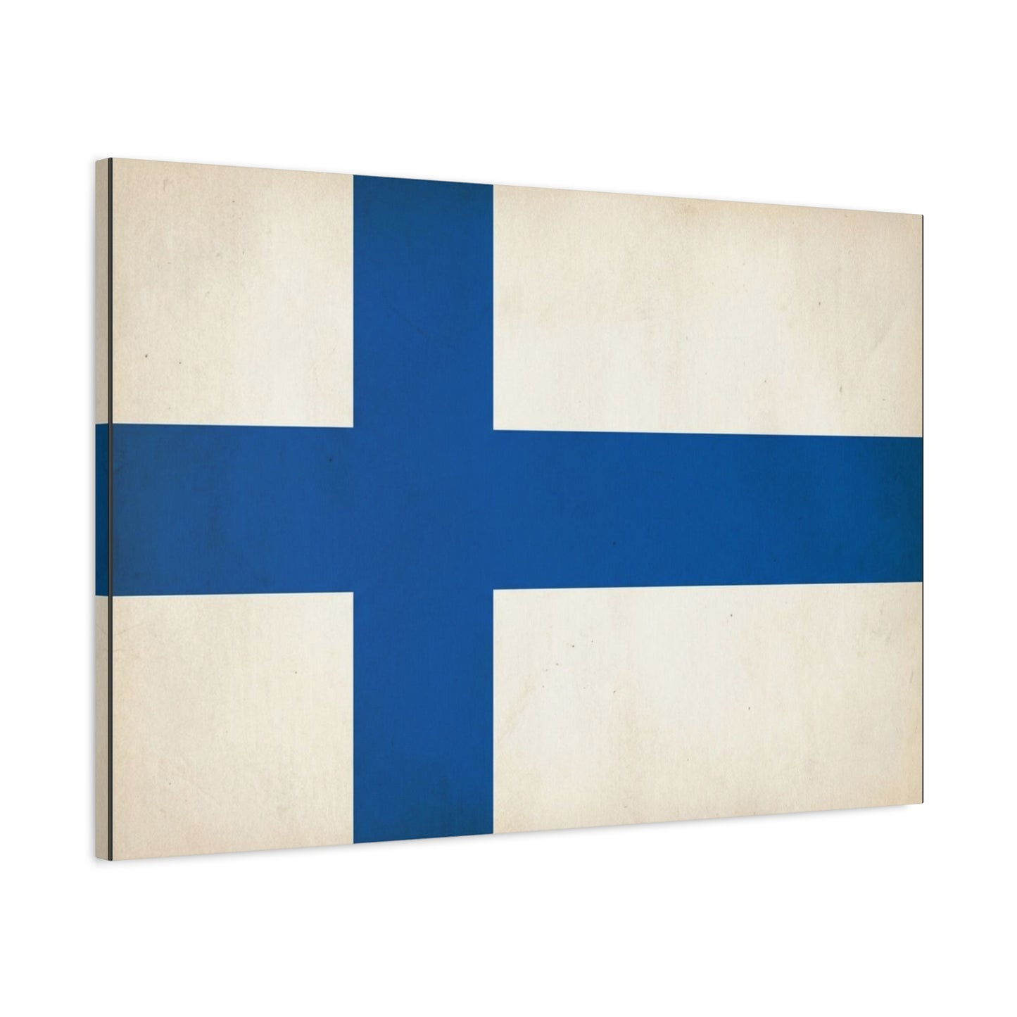 Finland Flag Canvas Wall Art - Blue Nordic Cross Finnish Country Print - Vintage Minimalist Patriotic Decor - Living Room Wall Decor, Bedroom Home Decoration, Office Art - Bedroom Home Decoration