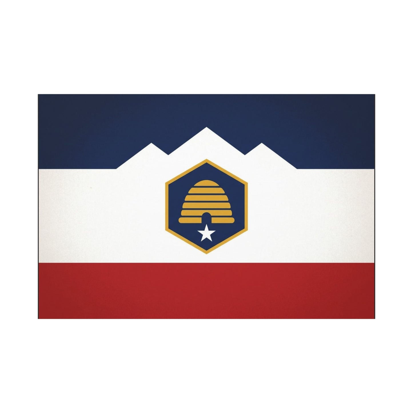 Acadia Flag Canvas Wall Art - Maine State Pride Print, Blue White Red Emblem Design - Minimalist Geometric Style - Living Room Decor, Office Wall Hanging - Bedroom Home Decoration - Ready to Hang