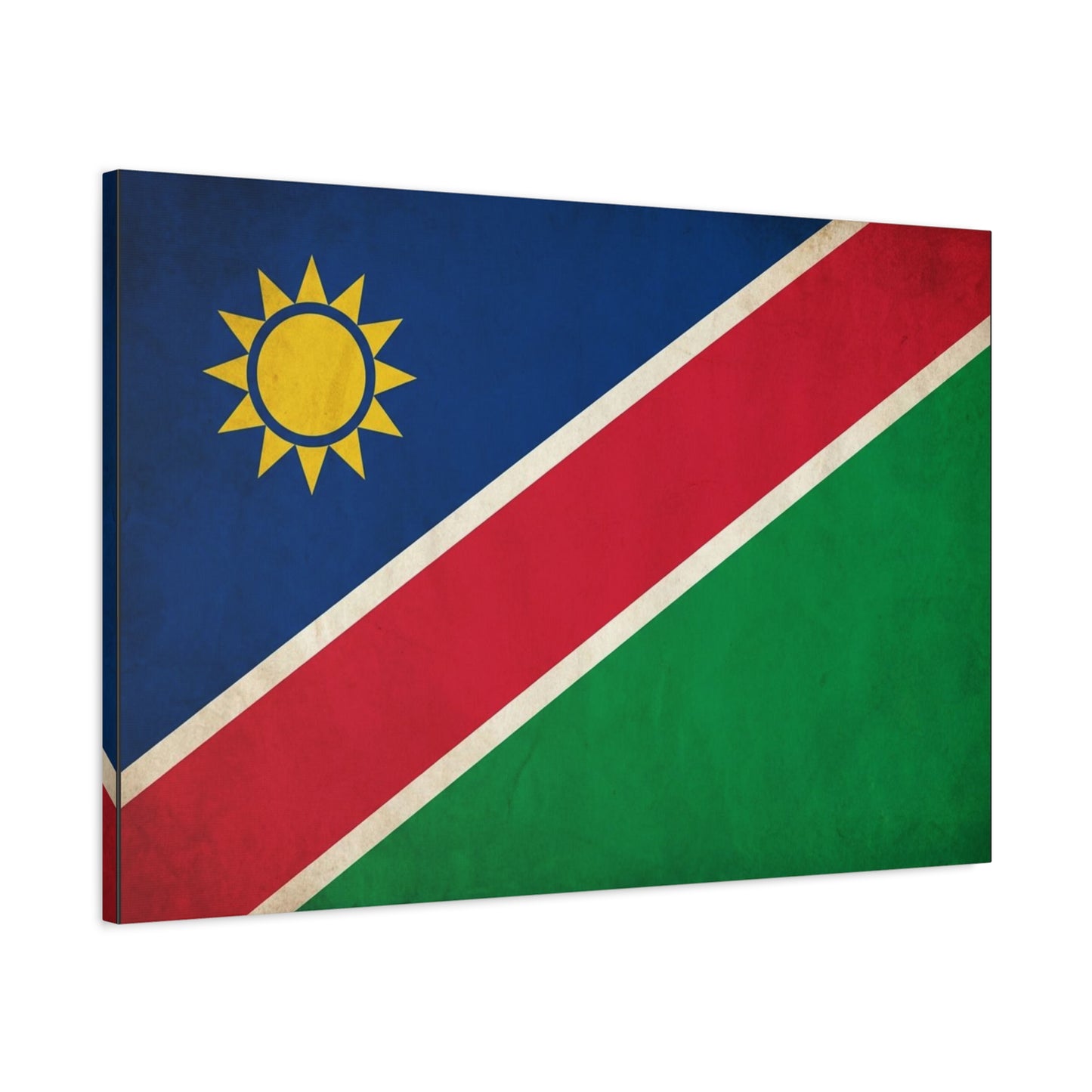 Namibia Flag Canvas Wall Art - Vintage National Pride Decor, Sun Emblem Tricolor Print - Traditional Patriotic Style - Living Room Wall Decor - Bedroom Home Decoration - Bedroom Home Decoration