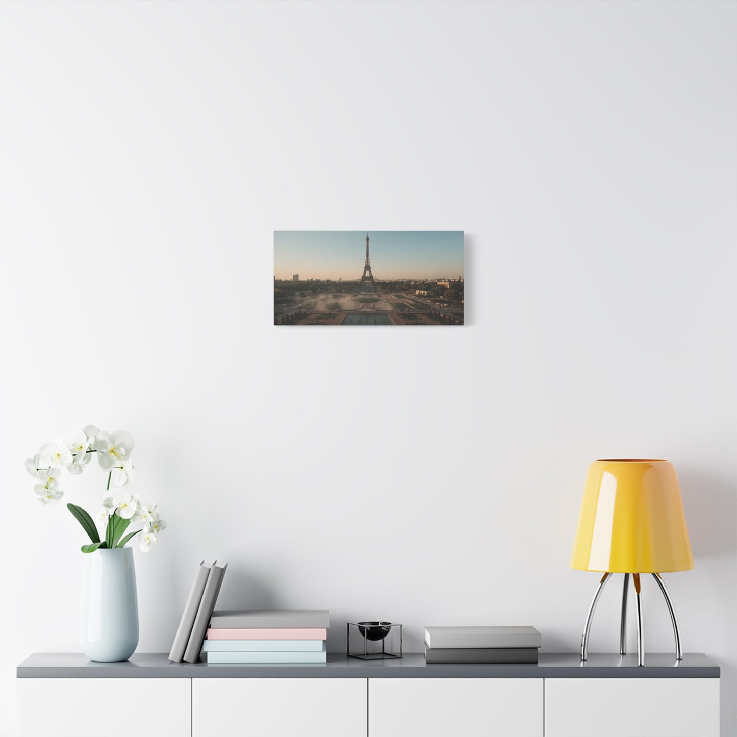 Eiffel Tower Canvas Wall Art Paris Cityscape Print - Soft Sunrise Art Print, Matte Finish Canvas Print - Contemporary Travel Wall Decor, Living Room Home Accent, Office Art - Bedroom Home Decoration