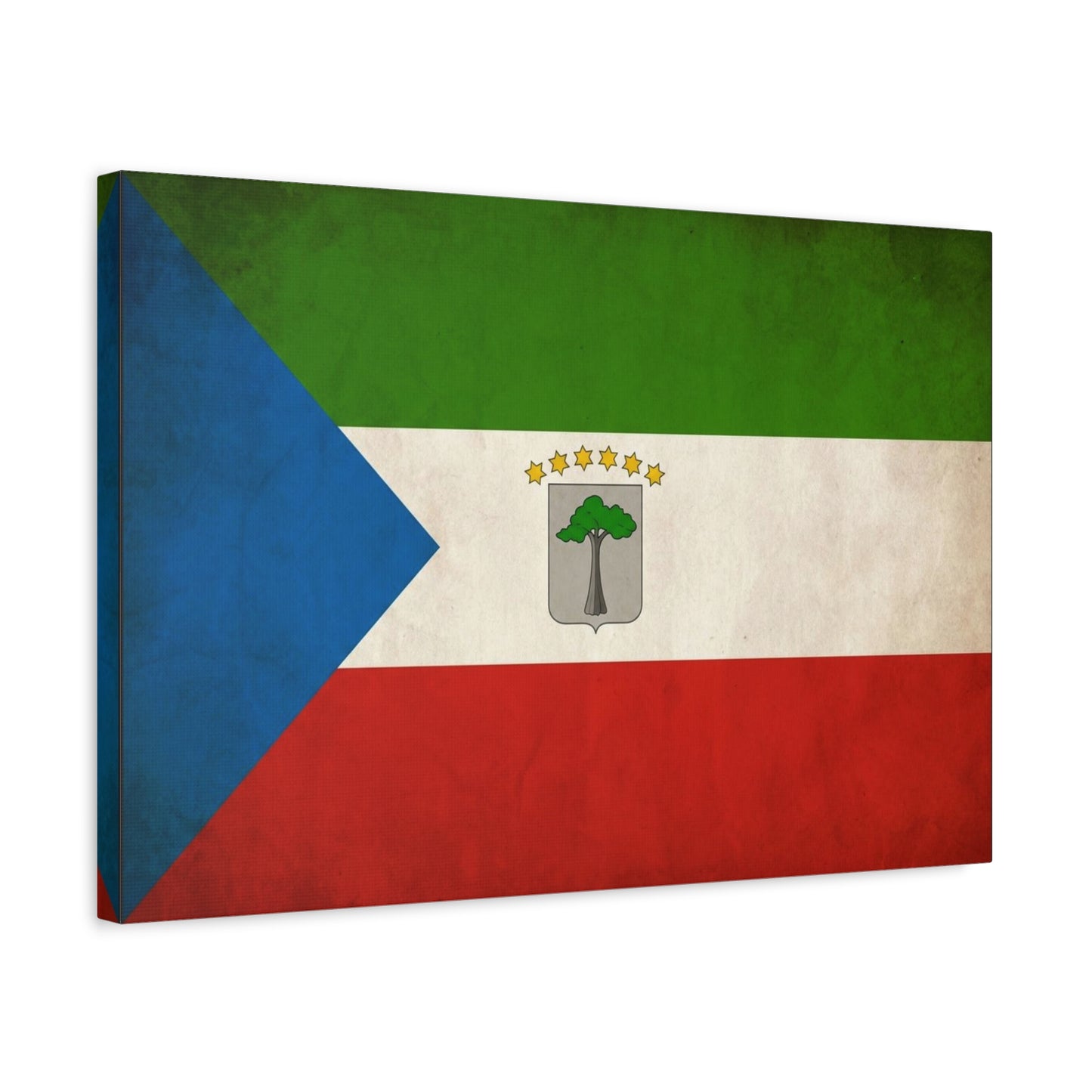 Equatorial Guinea Flag Canvas Wall Art - Vintage National Pride Decor, Distressed Heritage Print - Patriotic Traditional Style - Living Room Wall Decor - Ready to Hang - Bedroom Home Decoration