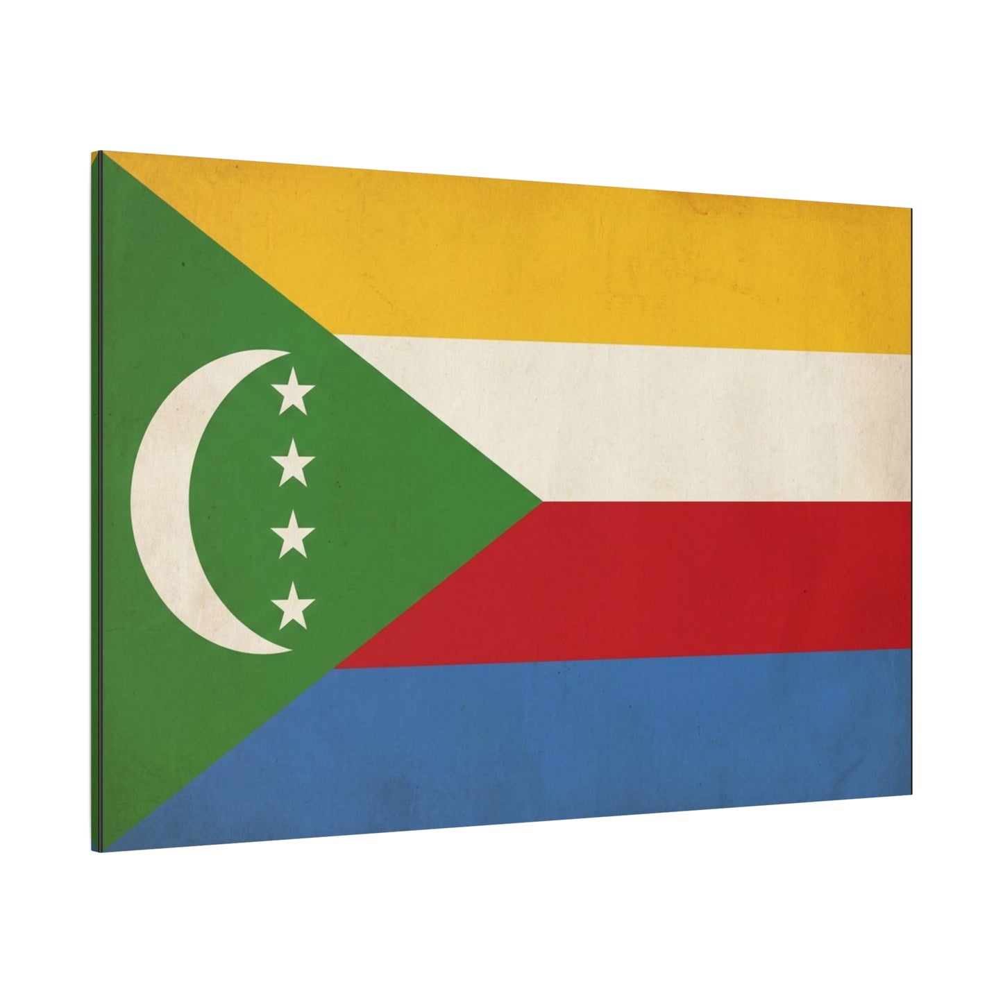 Comoros Flag Canvas Wall Art - Crescent And Four Stars National Print - Vintage Patriotic Decor, Cotton Canvas Wall Hanging - Living Room Home Decoration - Bedroom Home Decoration - Ready to Hang