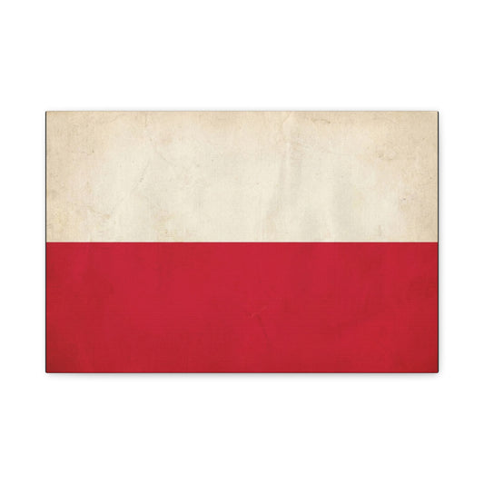 Poland Flag Canvas Wall Art - Vintage Red And White Polish Banner Print - Minimalist Patriotic Decor - Living Room Wall Decor, Bedroom Home Decoration - Bedroom Home Decoration - Cozy Reading Nook Art