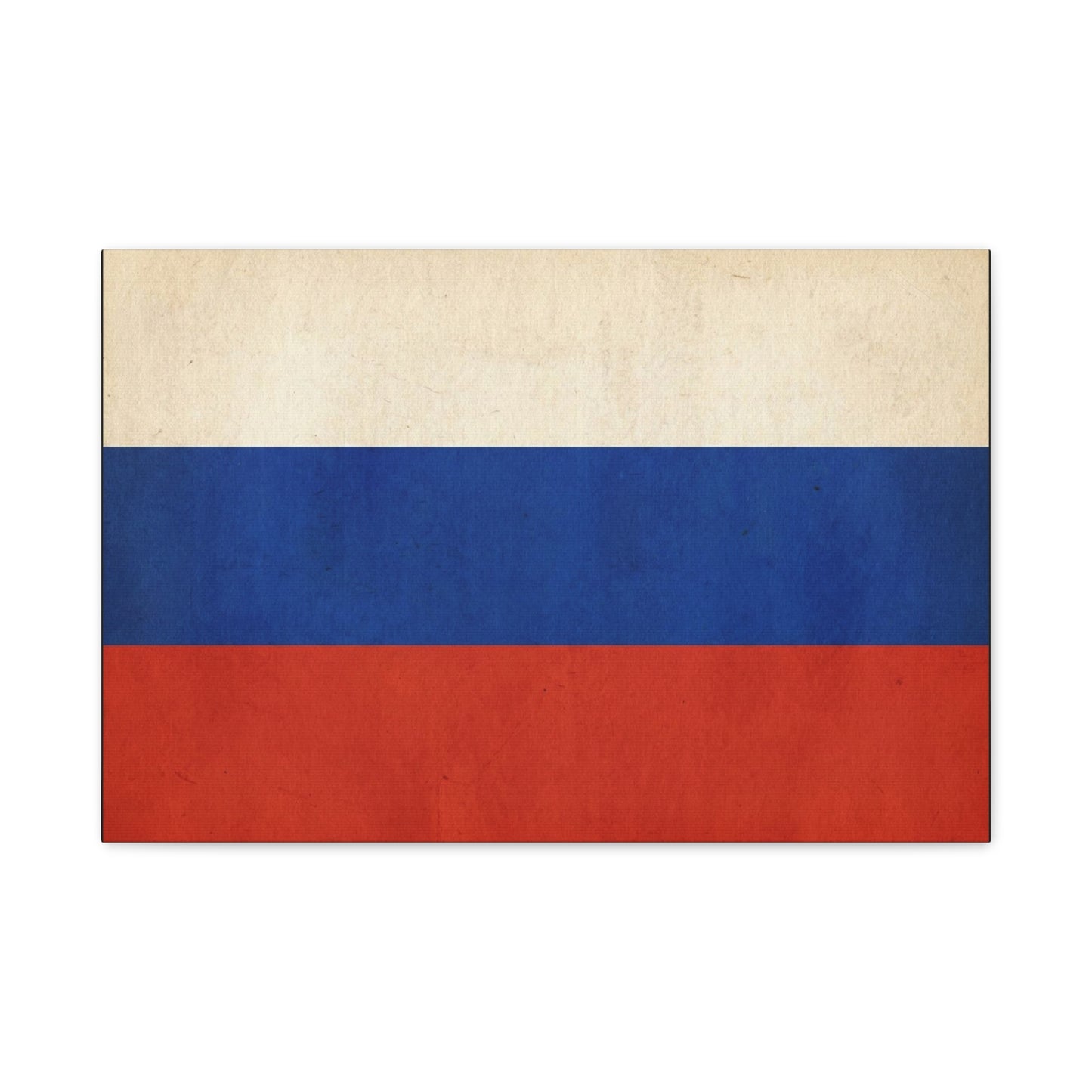 Russia Flag Canvas Wall Art - Vintage Tricolor Banner Print, Patriotic Minimalist Decor - Textured Cotton Look - Living Room Home Decoration, Office Accent - Living Room Wall Decor - Ready to Hang
