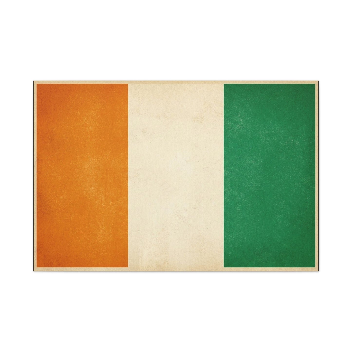 Irish Flag Canvas Wall Art - Vintage Tricolor Ireland Print, Green White Orange Decor - Minimalist Patriotic Artwork - Living Room Wall Decor, Bedroom Home Decoration - Bedroom Home Decoration