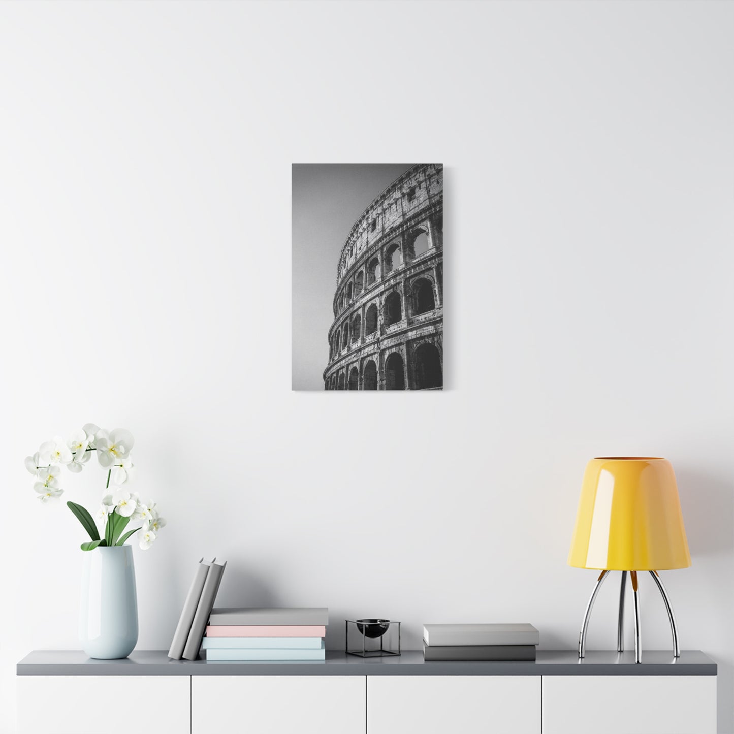 Rome Colosseum Canvas Wall Art - Black And White Architectural Art Print - Vintage Monochrome Cityscape Decor - Contemporary Living Room Wall Decor, Office Art Accent - Bedroom Home Decoration