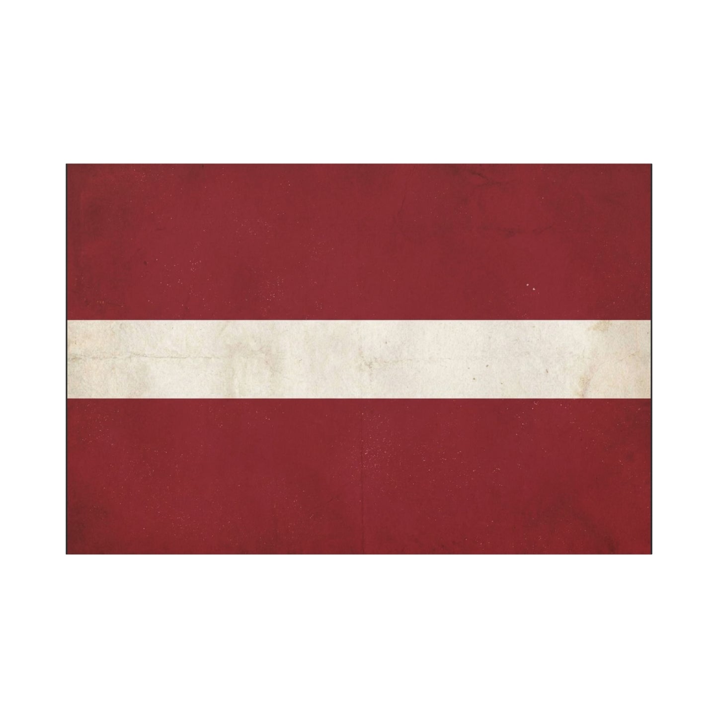 Latvia Flag Canvas Wall Art - Vintage Red White Horizontal Stripe Print, Distressed Patriotic Artwork - Minimalist Traditional Style - Living Room Wall Decor Bedroom Home Decoration - Ready to Hang