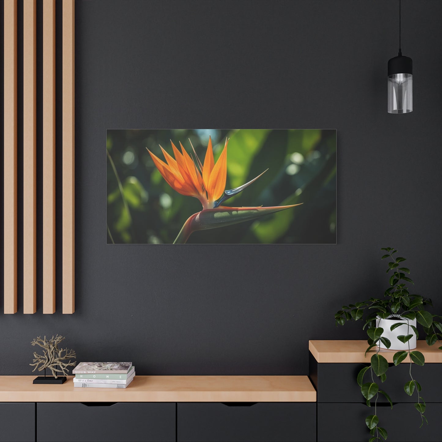 Bird Of Paradise Canvas Wall Art - Tropical Floral Botanical Art Print - Matte Cotton Art Print, Contemporary Nature Wall Decor - Living Room Bedroom Office Accent - Bedroom Home Decoration