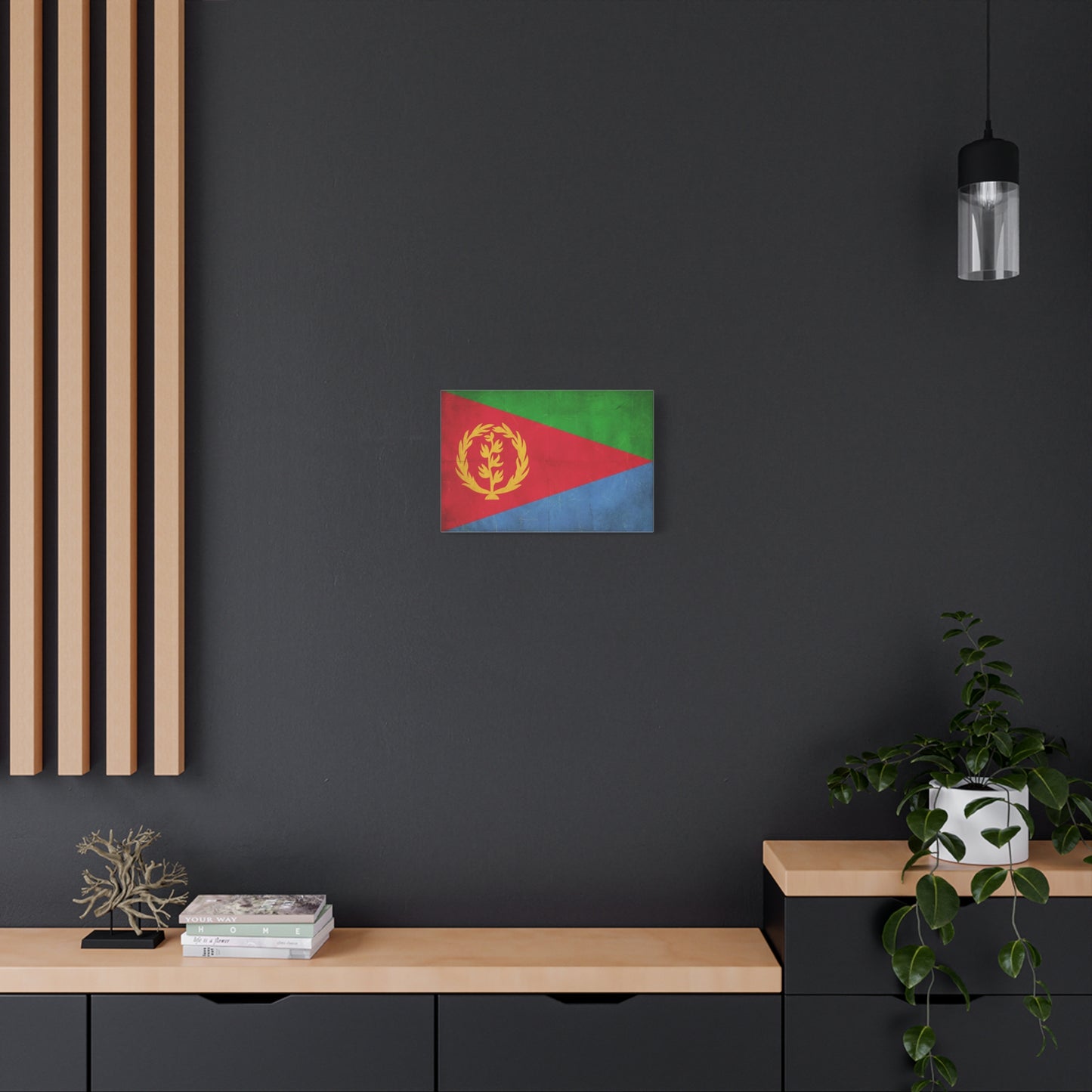 Eritrea Flag Canvas Wall Art - Vintage Eritrean National Flag Print, Distressed Patriotic Country Decor - Colorful Typography Style - Living Room Wall Decor - Ready to Hang - Bedroom Home Decoration