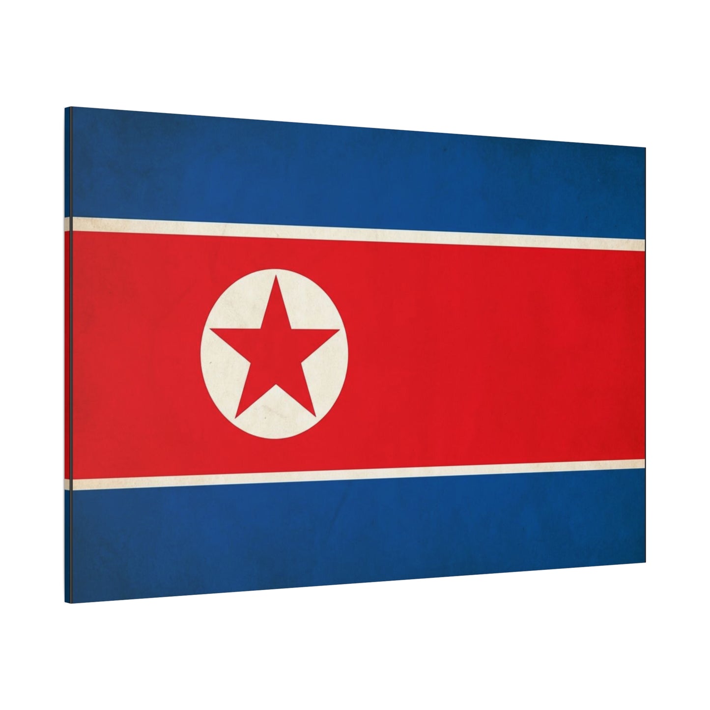 North Korea Flag Canvas Wall Art - Korean Flag Print, Patriotic Red Blue Star Design - Vintage Style Wall Decor - Living Room Home Decoration - Bedroom Home Decoration - Modern Farmhouse Style