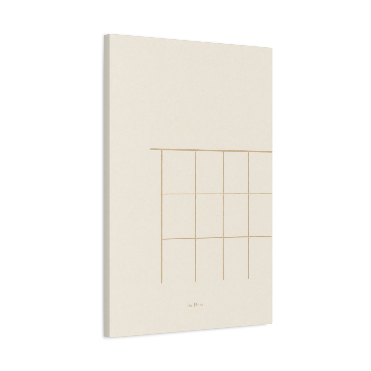 "Be Here" Minimalist Line Canvas Wall Art - Neutral Geometric Abstract Print, Japandi Modern Home Decor - Calm Bedroom Decoration, Living Room Accent, Meditation Space Artwork - Living Room Wall Decor