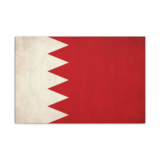 Bahrain Flag Canvas Wall Art - Vintage Red And White National Print - Minimalist Patriotic Decor - Cotton Canvas Wall Hanging - Living Room Home Decoration - Modern Farmhouse Style - Ready to Hang