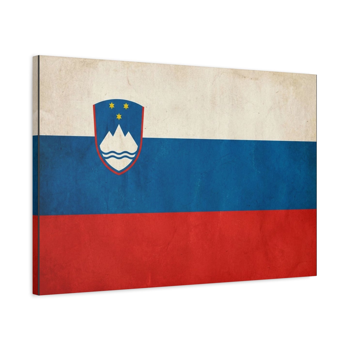 Slovenia Flag Canvas Wall Art - Vintage National Banner Print, Rustic Patriotic Decor - Textured Tricolor Design, Living Room Home Decoration - Living Room Wall Decor - Bedroom Home Decoration