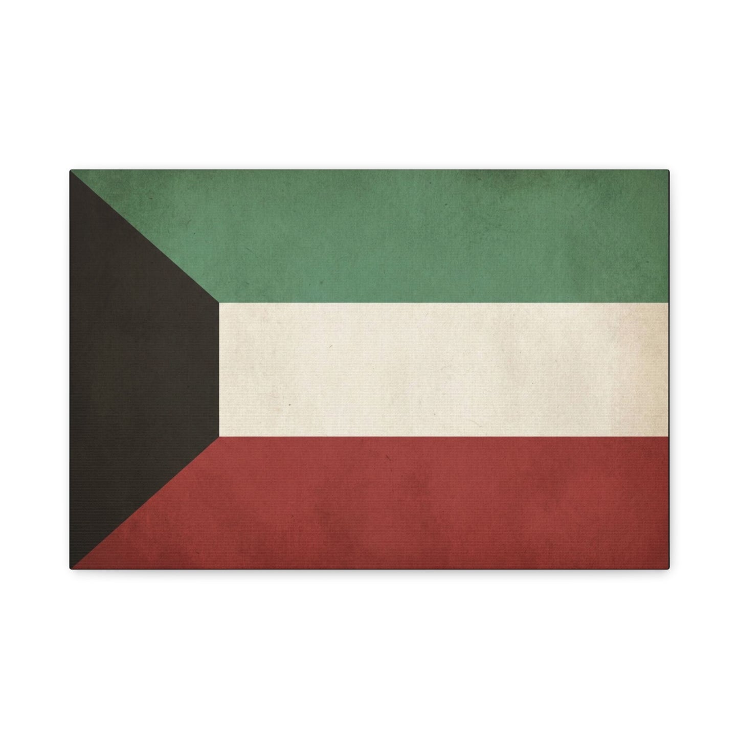 Kuwait Flag Canvas Wall Art - Vintage National Banner Print, Geometric Color Block Design - Matte Canvas Decor - Living Room Wall Decor, Office Art, Dorm Accent Style - Bedroom Home Decoration