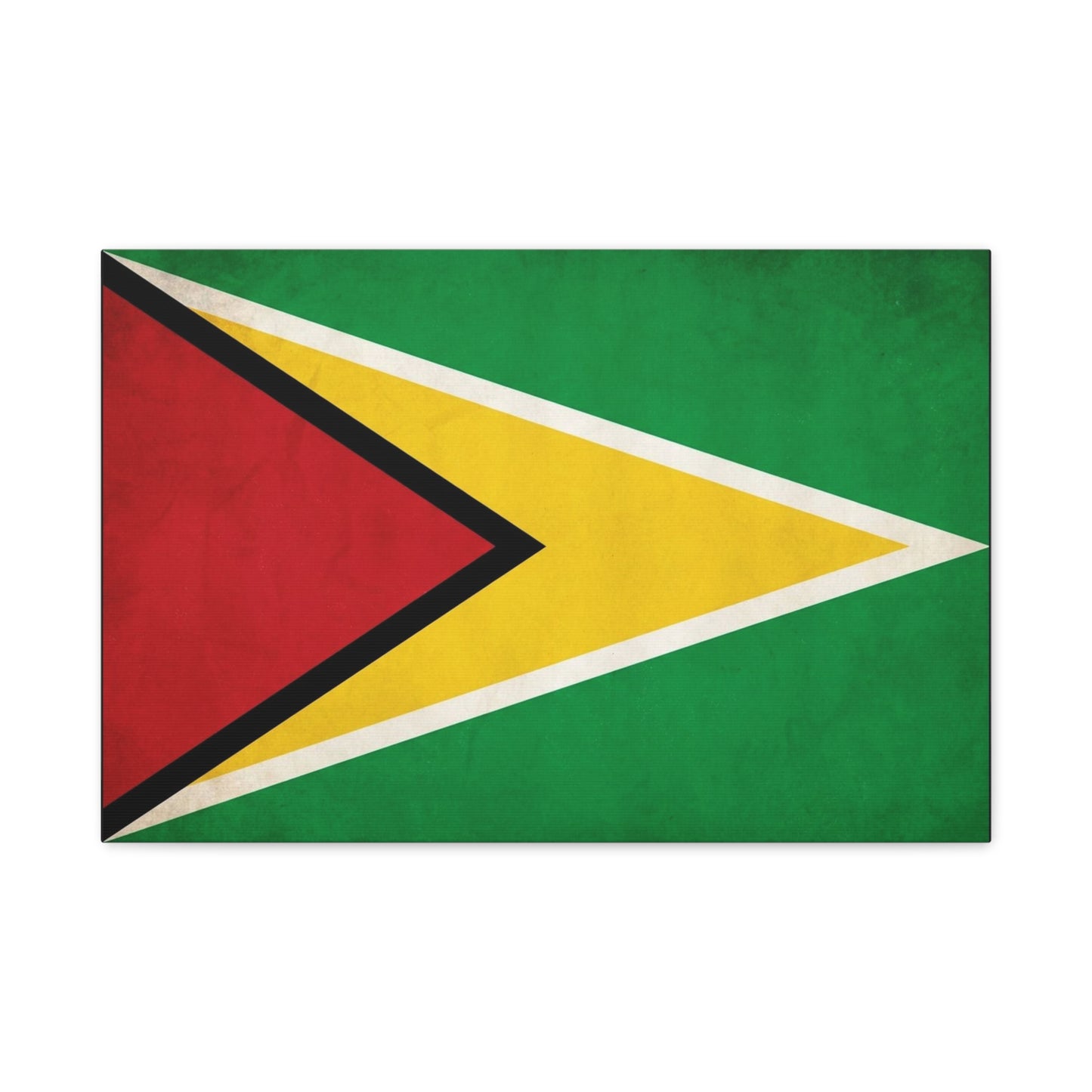Guyana Flag Canvas Wall Art - South America National Flag Print, Green Red Yellow Black White - Vintage Patriotic Style - Living Room Decor, Office Wall Hanging - Modern Farmhouse Style