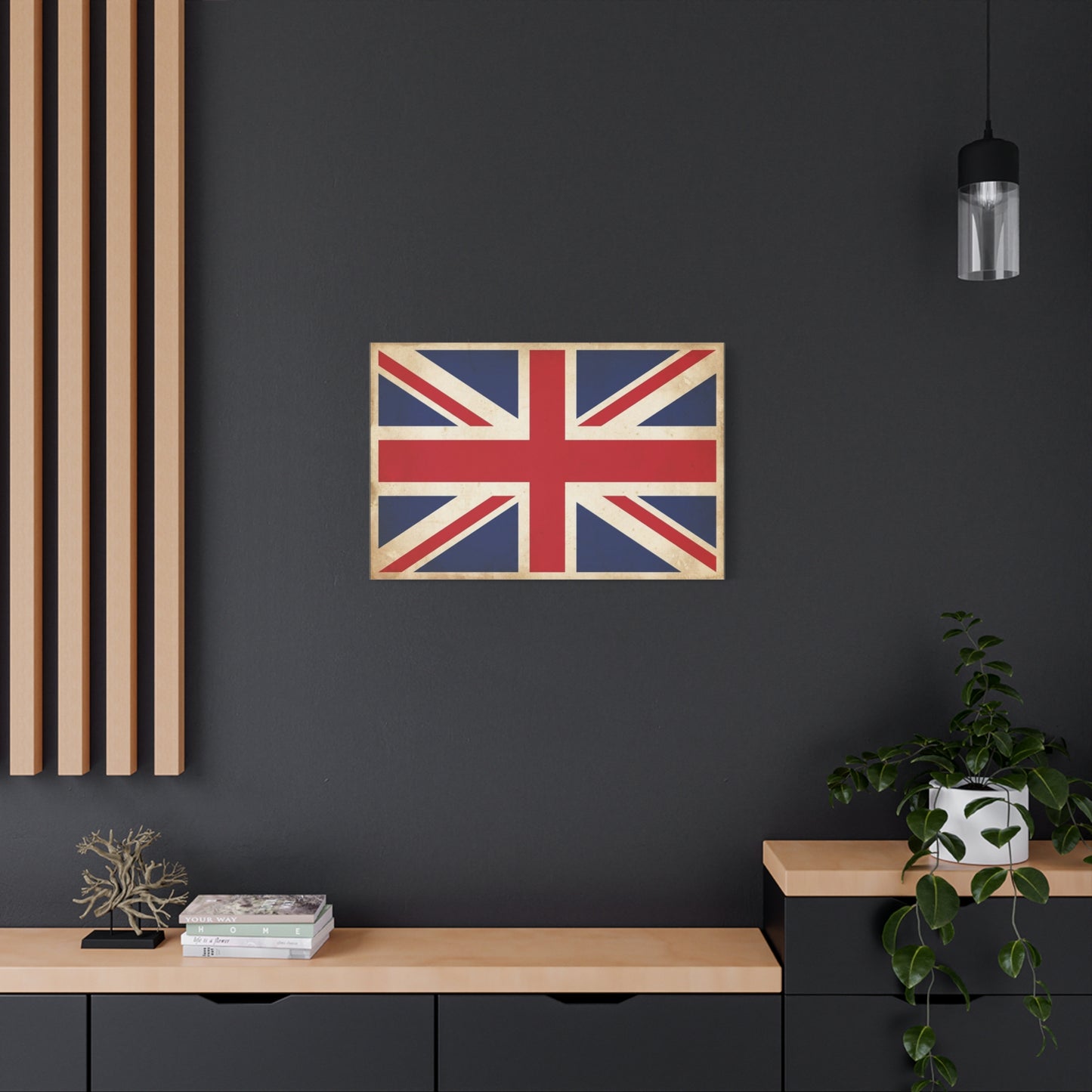 Vintage Union Jack Canvas Wall Art - Distressed British Flag Print, Retro Patriotic Decor - Matte Cotton Canvas - Traditional Style, Living Room Home Decoration, Office Accent - Living Room Wall Decor
