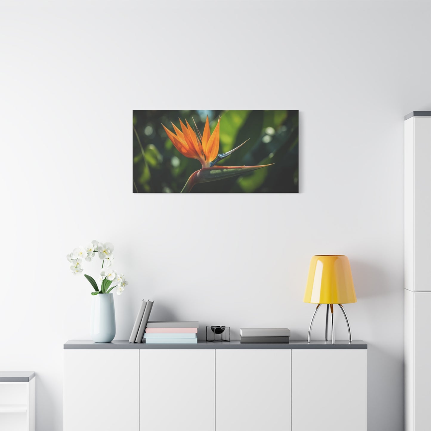 Bird Of Paradise Canvas Wall Art - Tropical Floral Botanical Art Print - Matte Cotton Art Print, Contemporary Nature Wall Decor - Living Room Bedroom Office Accent - Bedroom Home Decoration
