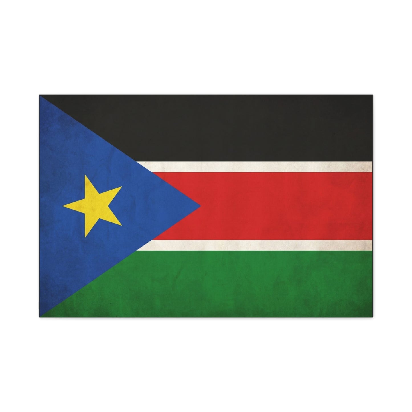 South Sudan Flag Canvas Wall Art - South Sudan Pride Decor, Vintage National Banner Print - Colorful Patriotic Artwork - Living Room Wall Decor, Office Art - Bedroom Home Decoration - Ready to Hang