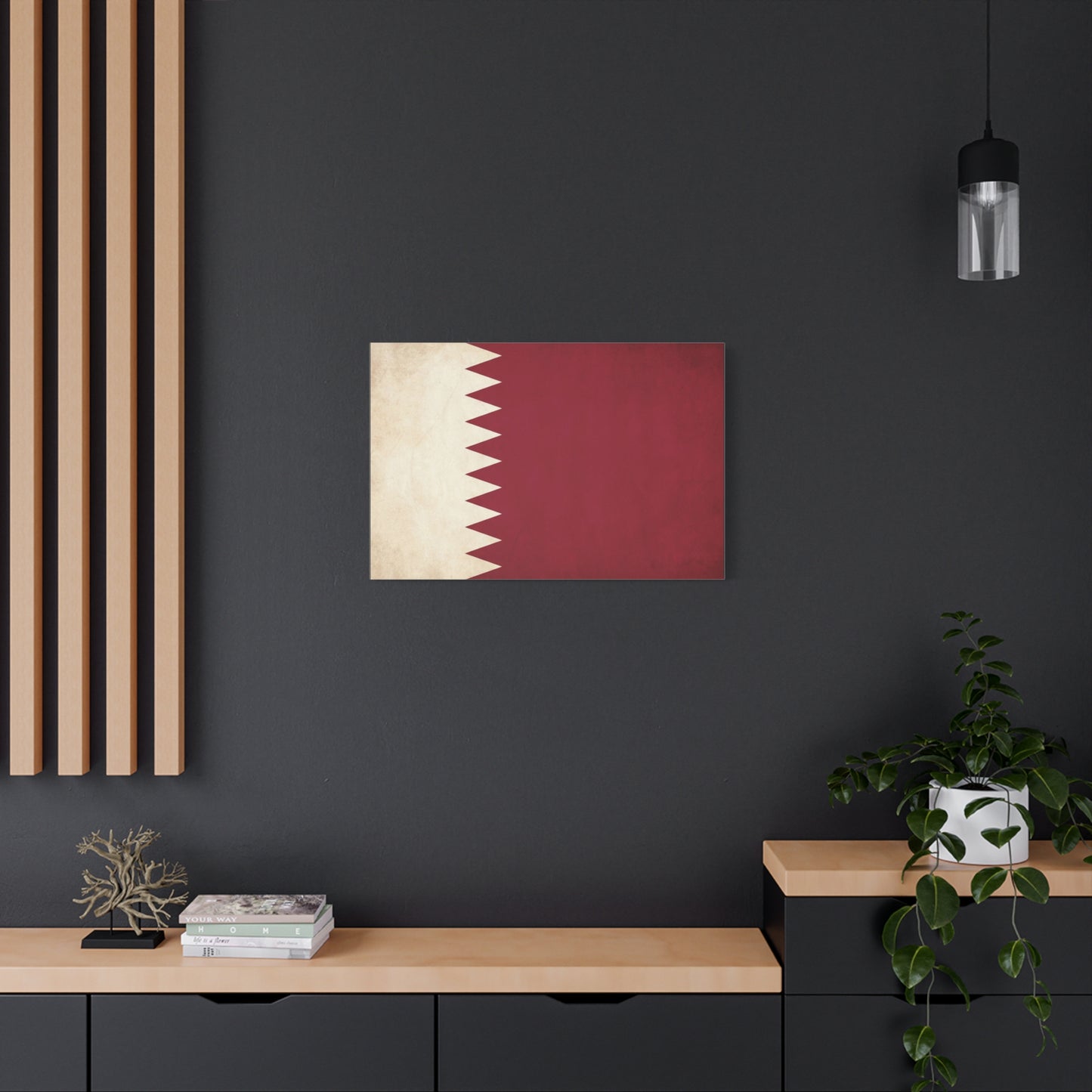 Bahrain Flag Canvas Wall Art - Vintage Red And White National Banner Print - Patriotic Minimalist Decor - Living Room Wall Decor, Office Art - Bedroom Home Decoration - Bedroom Home Decoration