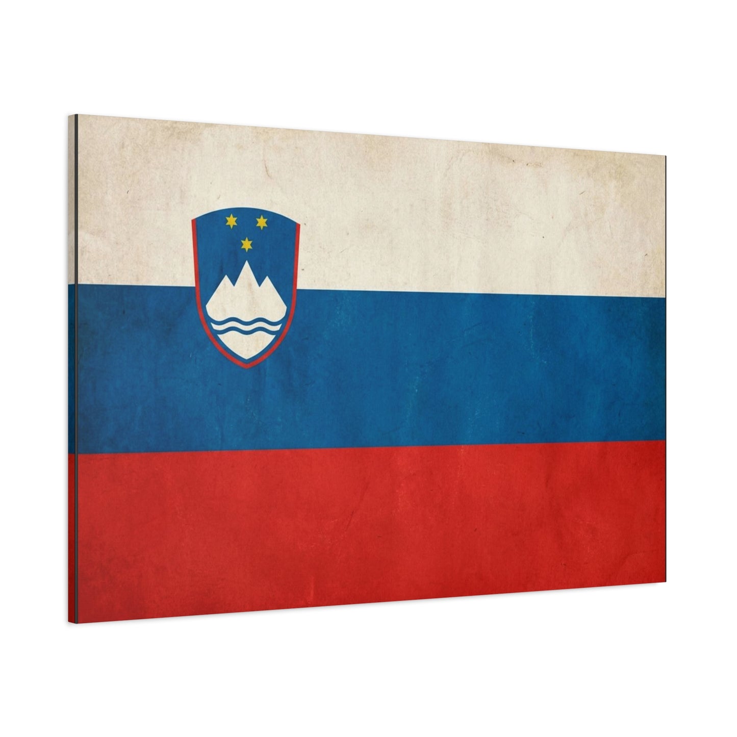 Slovenia Flag Canvas Wall Art - Vintage National Banner Print, Rustic Patriotic Decor - Textured Tricolor Design, Living Room Home Decoration - Living Room Wall Decor - Bedroom Home Decoration