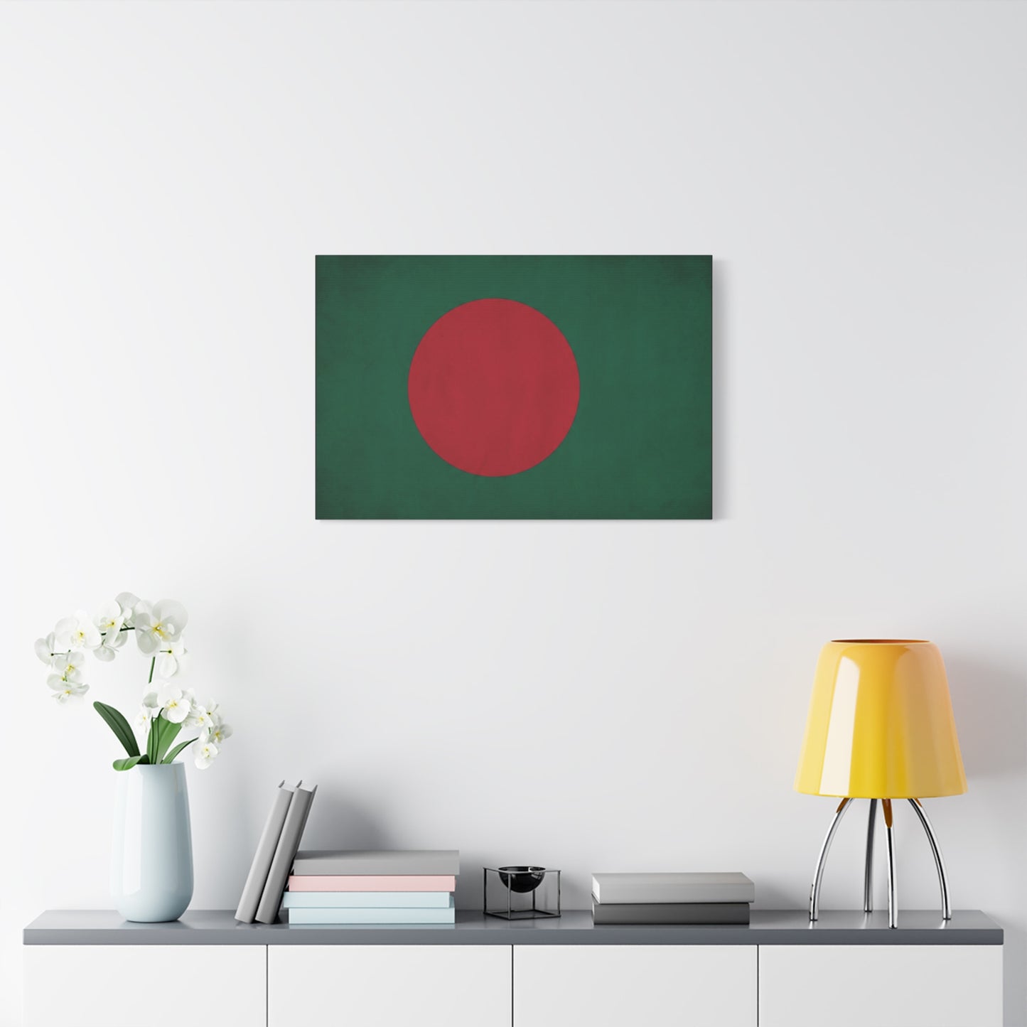 Bangladesh Flag Canvas Wall Art - Red Circle On Green National Flag Print - Minimalist Patriotic Decor - Living Room Wall Decor, Bedroom Home Decoration, Office Art - Bedroom Home Decoration