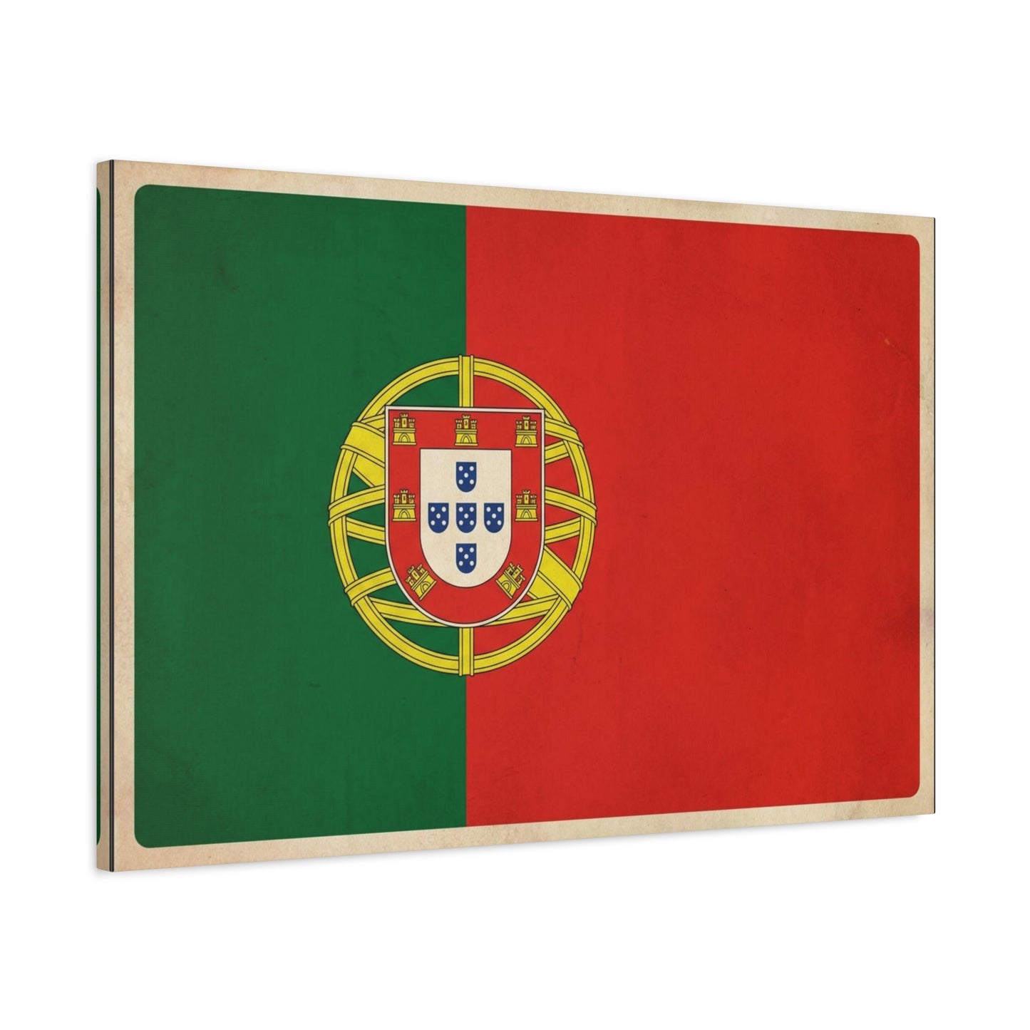 Portugal Flag Canvas Wall Art - Vintage Portuguese Flag Print, Heritage Decor - Matte Cotton Artwork - Traditional Style, Living Room Decoration - Living Room Wall Decor - Bedroom Home Decoration