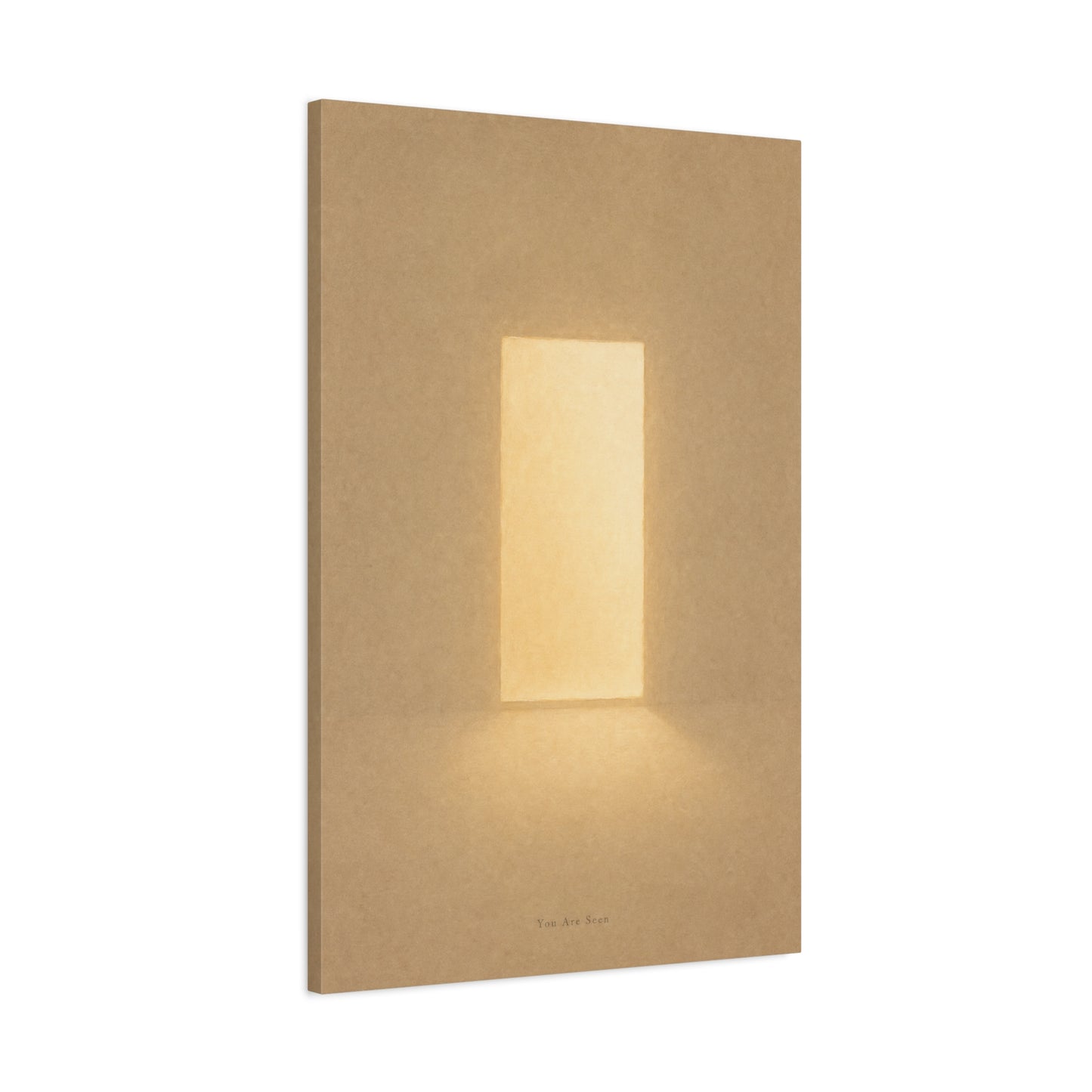 "You Are Seen" Minimalist Canvas Wall Art - Abstract Light Doorway Print, Neutral Beige Modern Home Decor - Contemporary Bedroom Wall Decor, Meditation Space Accent - Ready to Hang - Ready to Hang
