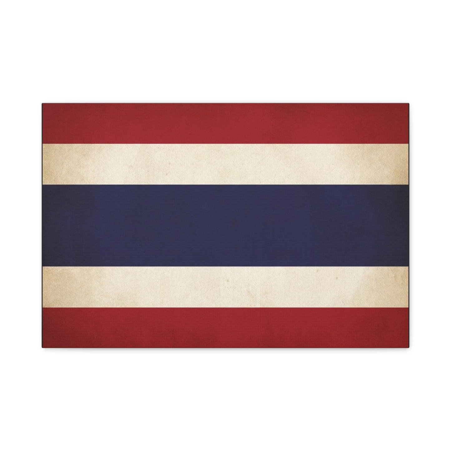 Thailand Flag Canvas Wall Art - Vintage Thai Tricolor Stripe Print, Minimalist Patriotic Decor - Matte Cotton Look - Living Room Wall Decor, Bedroom Home Decoration, Office Art - Ready to Hang