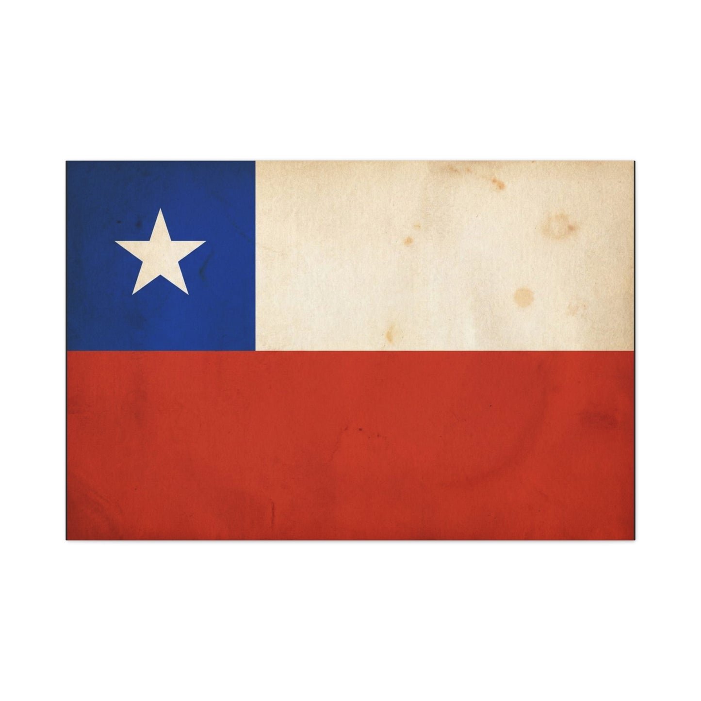 Chile Flag Canvas Wall Art - Vintage Chilean Flag Print, Patriotic Rustic Decor - Matte Canvas Wall Hanging - Living Room Home Decoration, Office Accent - Bedroom Home Decoration - Ready to Hang