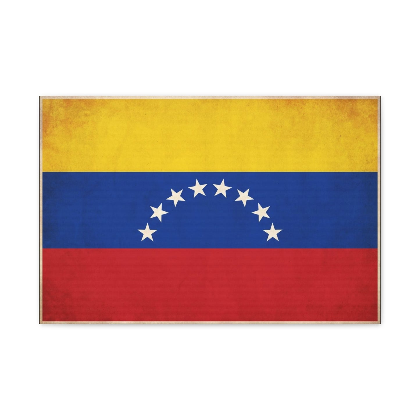 Venezuela Flag Canvas Wall Art - Vintage Venezuelan Pride Decor, Patriotic Country Banner Print - Textured Tricolor Design - Living Room Wall Decor, Office Art - Bedroom Home Decoration