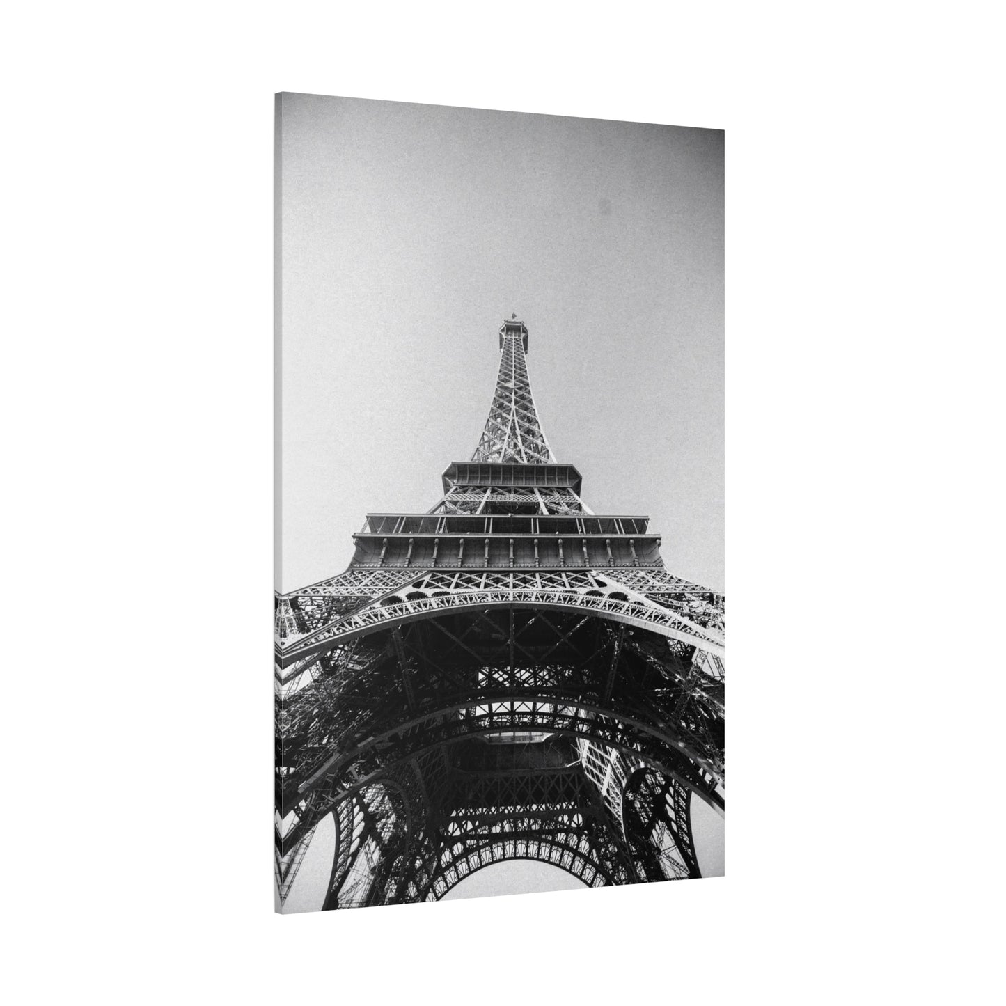 Eiffel Tower Canvas Wall Art - Black And White Paris Art Print, Architectural Landmark Decor - Matte Cotton Canvas - Modern Minimalist Style For Living Room Bedroom Office - Office Wall Art