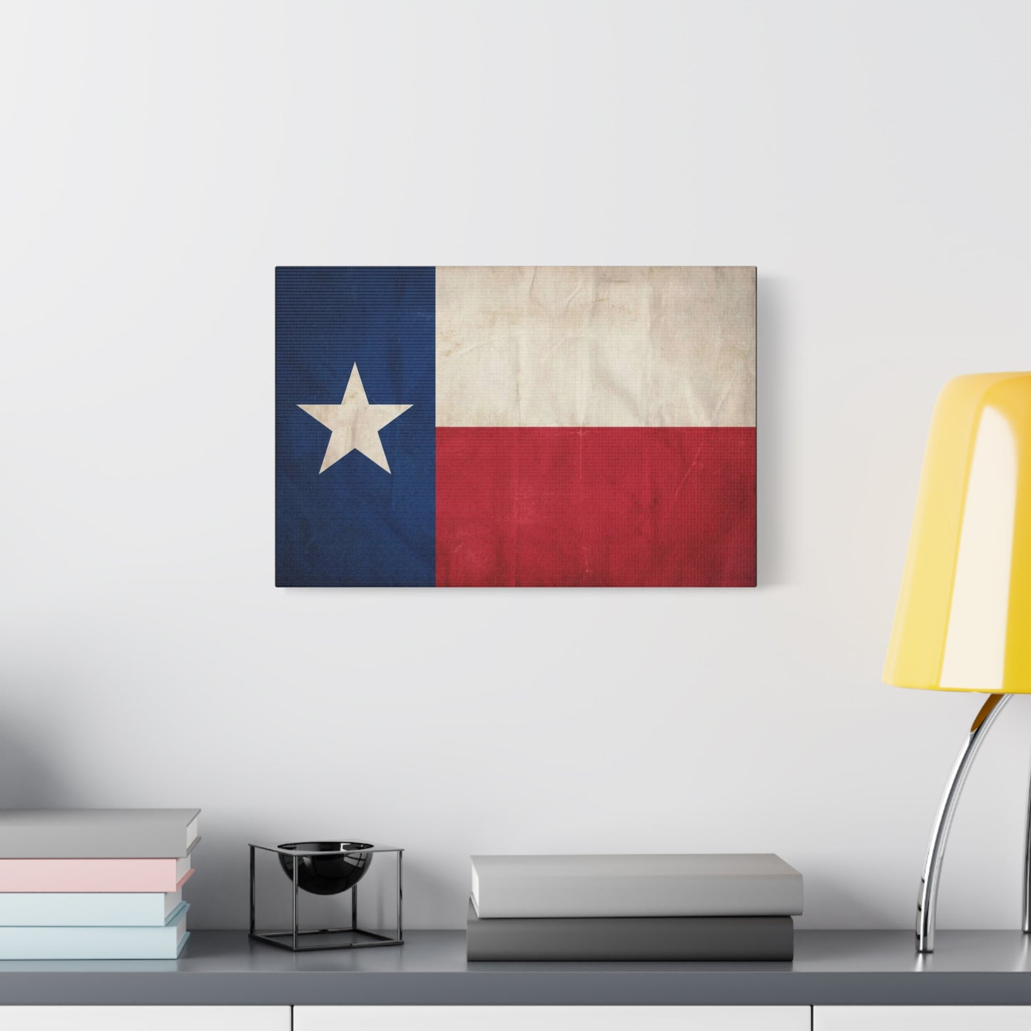 Texas Flag Canvas Wall Art - Vintage Lone Star State Print, Rustic Patriotic Decor - Matte Cotton Artwork - Living Room Wall Decor, Office Accent - Bedroom Home Decoration - Bedroom Home Decoration
