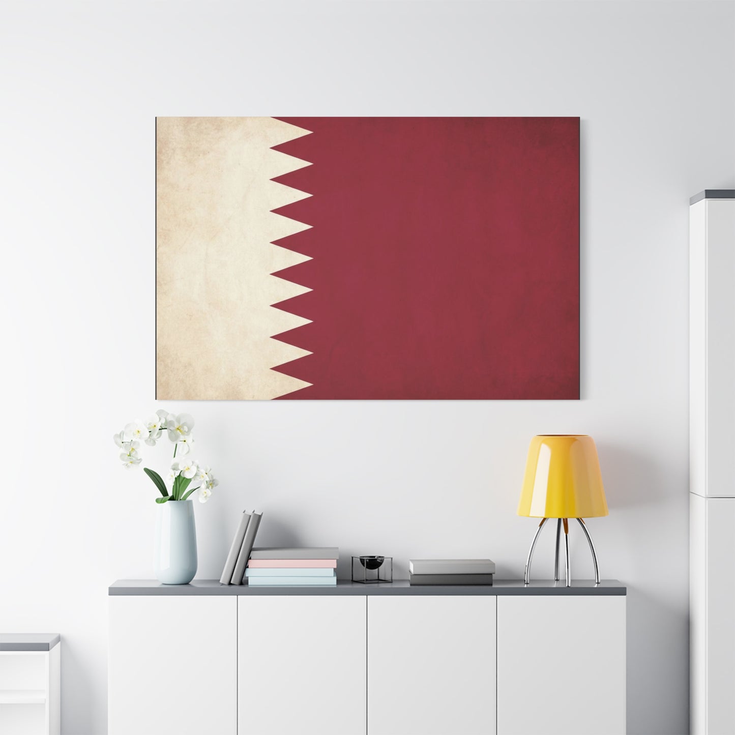 Bahrain Flag Canvas Wall Art - Vintage Red And White National Banner Print - Patriotic Minimalist Decor - Living Room Wall Decor, Office Art - Bedroom Home Decoration - Bedroom Home Decoration