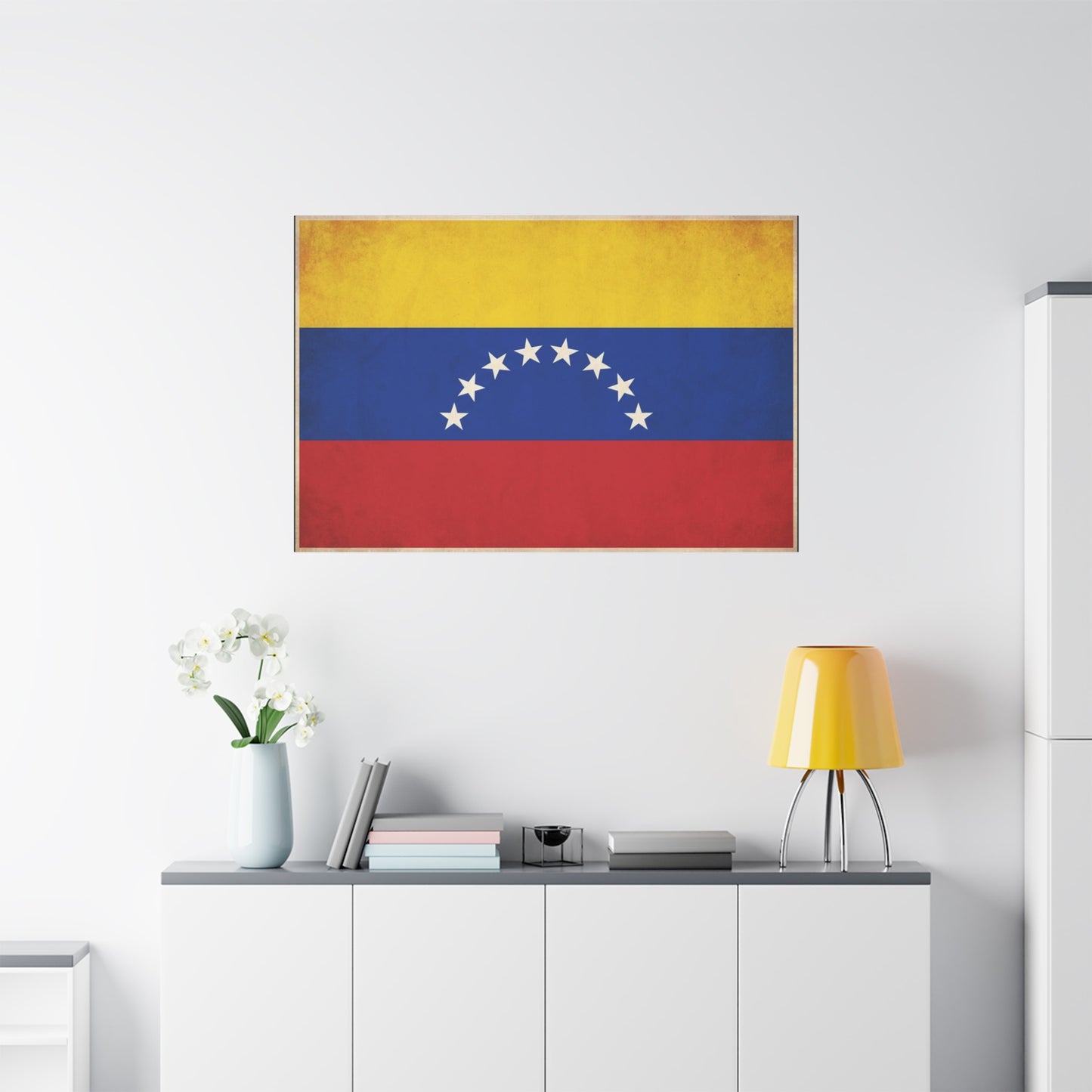 Venezuela Flag Canvas Wall Art - Vintage Venezuelan Pride Decor, Patriotic Country Banner Print - Textured Tricolor Design - Living Room Wall Decor, Office Art - Bedroom Home Decoration