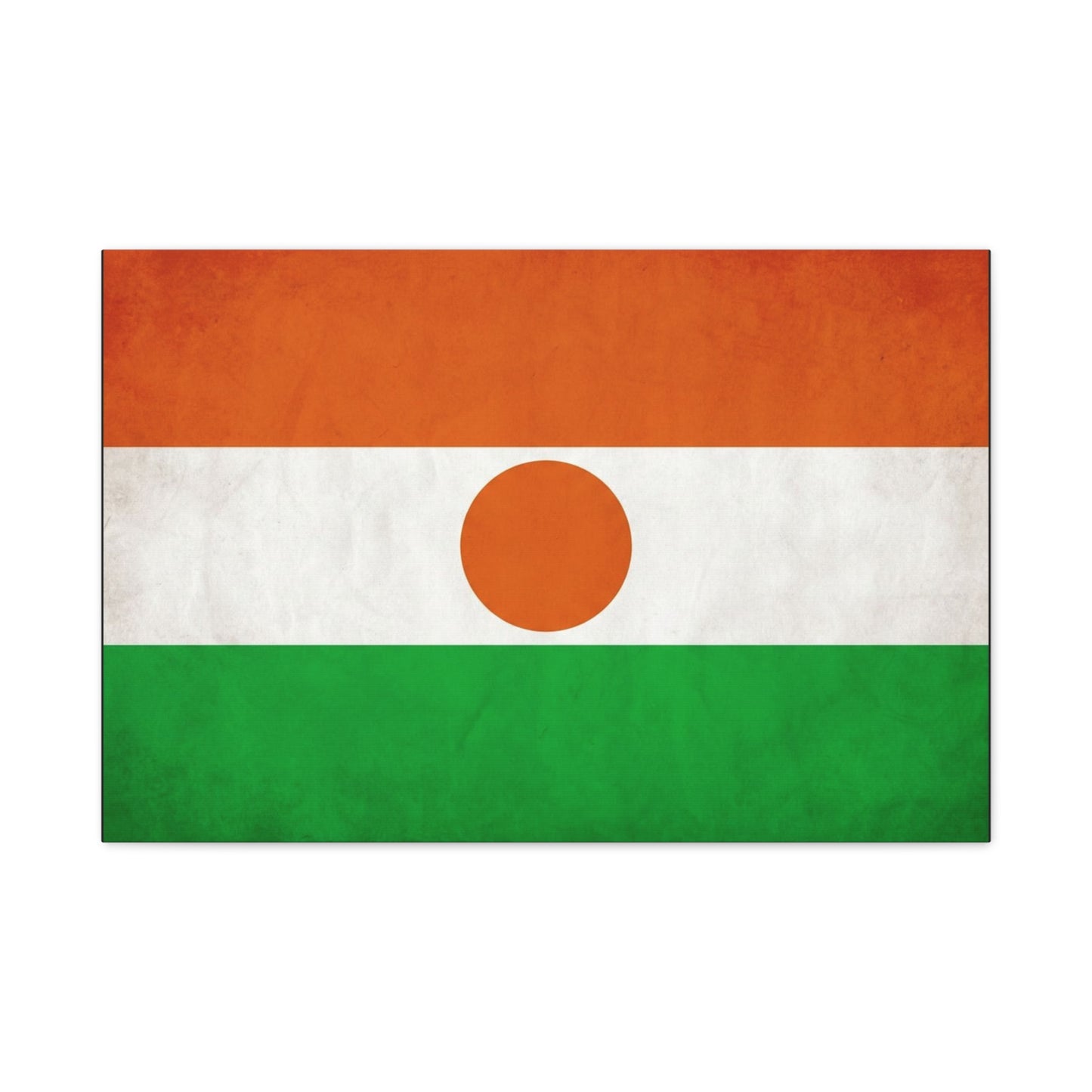 Niger Flag Canvas Wall Art - Orange White Green Tricolor With Central Sun Disc - Minimalist Patriotic Print - Living Room Wall Decor