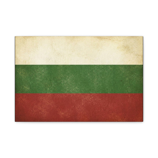 Bulgaria Flag Canvas Wall Art - Vintage Bulgarian Flag Print, Patriotic Tricolor Wall Decor - Distressed Cotton Canvas - Rustic Minimalist Style For Living Room, Office, Dorm - Bedroom Home Decoration