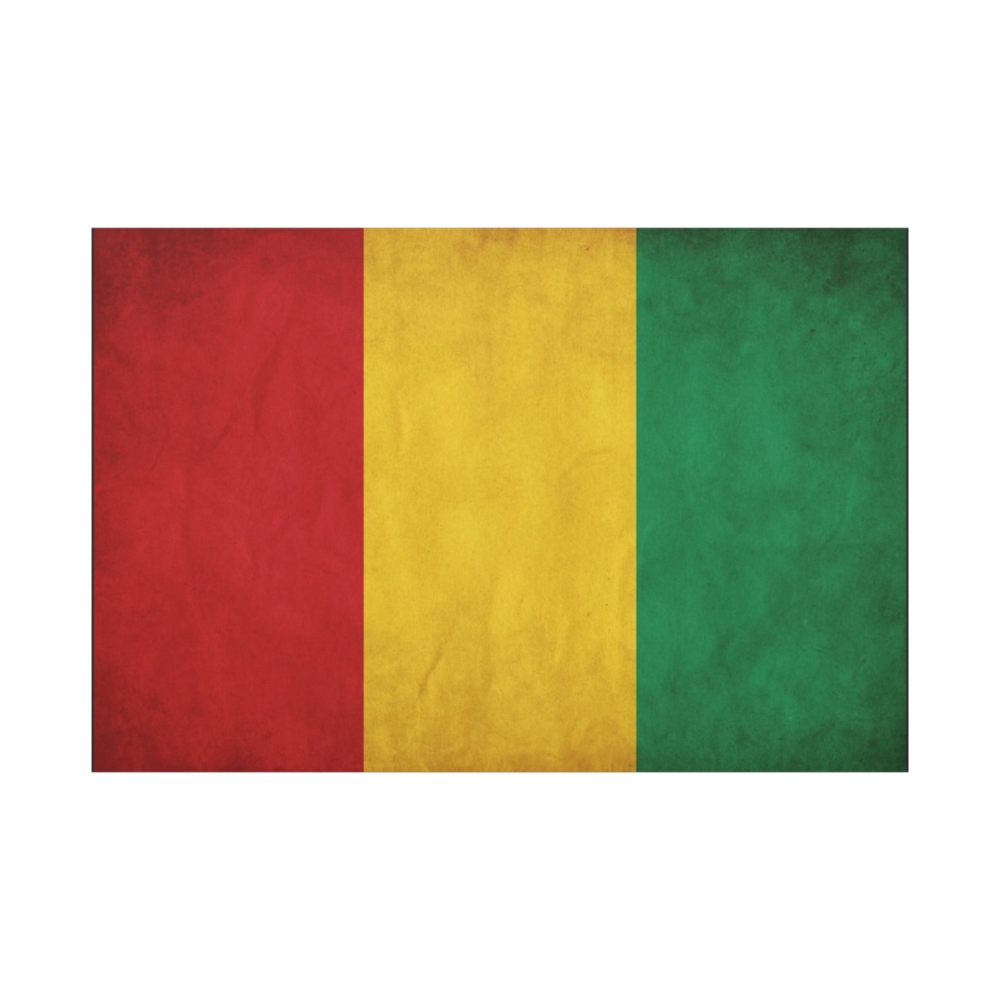 Guinea Flag Canvas Wall Art - Red Yellow Green Tricolor National Print - Vintage Textured Cotton Look - Pan African Style - Living Room Wall Decor - Bedroom Home Decoration - Bedroom Home Decoration