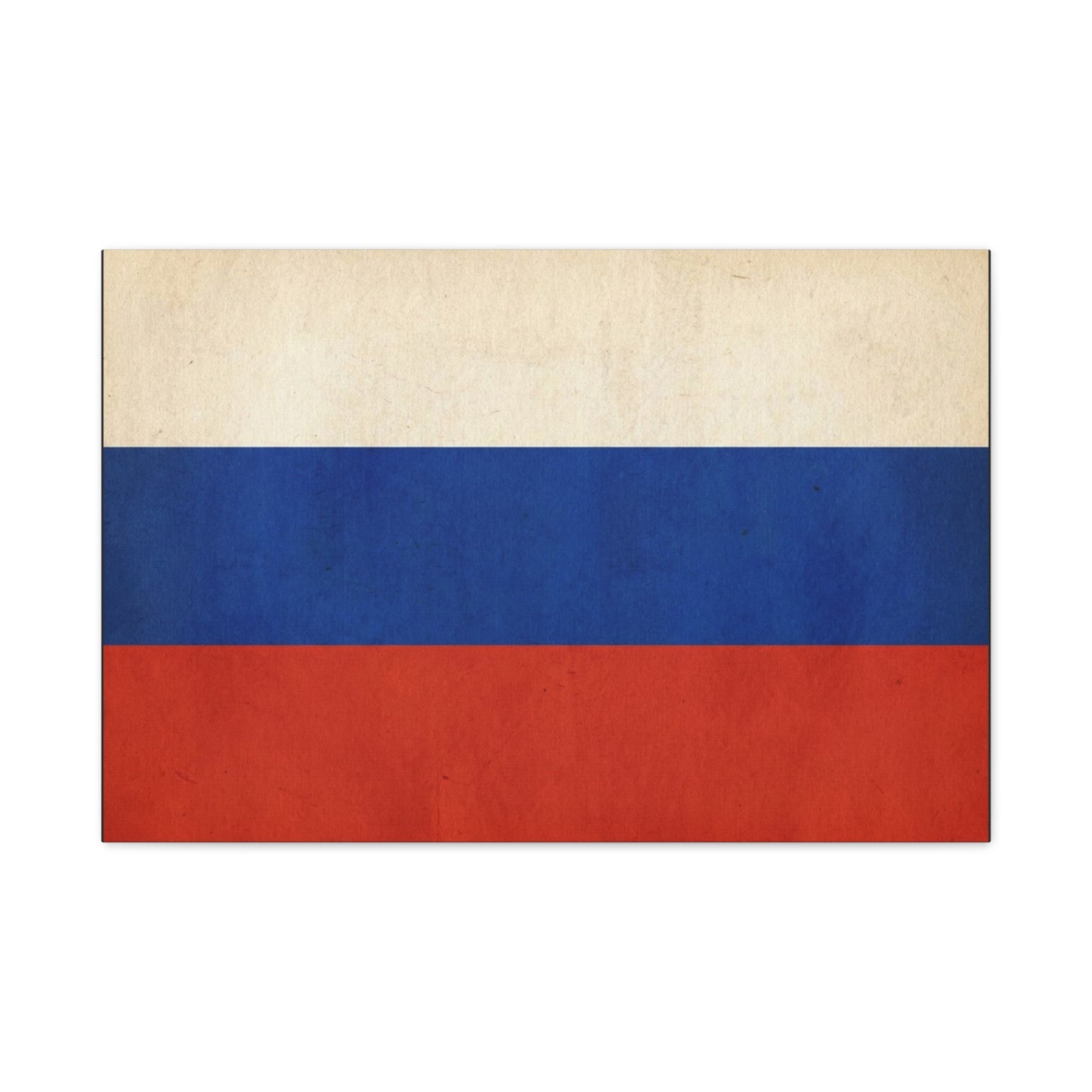 Russia Flag Canvas Wall Art - Vintage Tricolor Banner Print, Patriotic Minimalist Decor - Textured Cotton Look - Living Room Home Decoration, Office Accent - Living Room Wall Decor - Ready to Hang