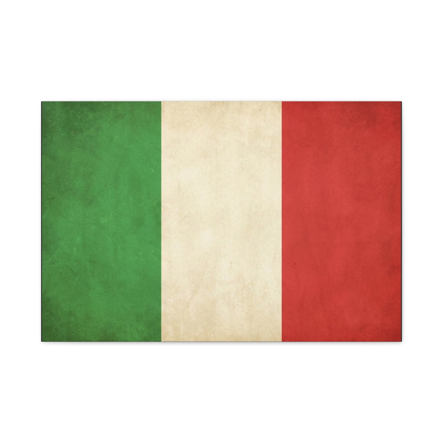 Italian Flag Canvas Wall Art - Vintage Tricolor National Prints, Rustic Textured Artwork - Matte Cotton Decor - Living Room Wall Decor, Office Art, Dorm Accent For Heritage Lovers - Ready to Hang